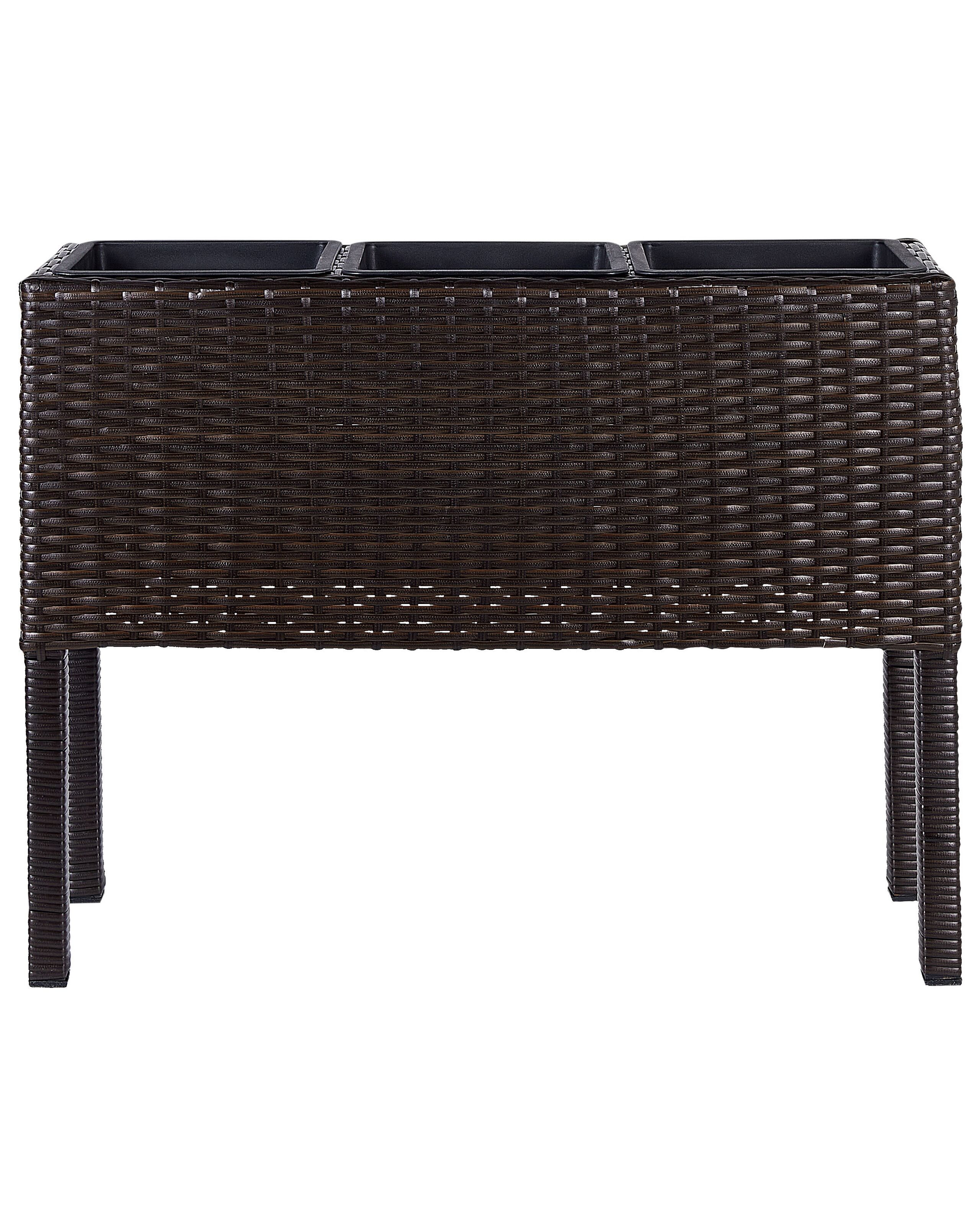 PE Rattan Raised Planter Box Brown CARAGANA