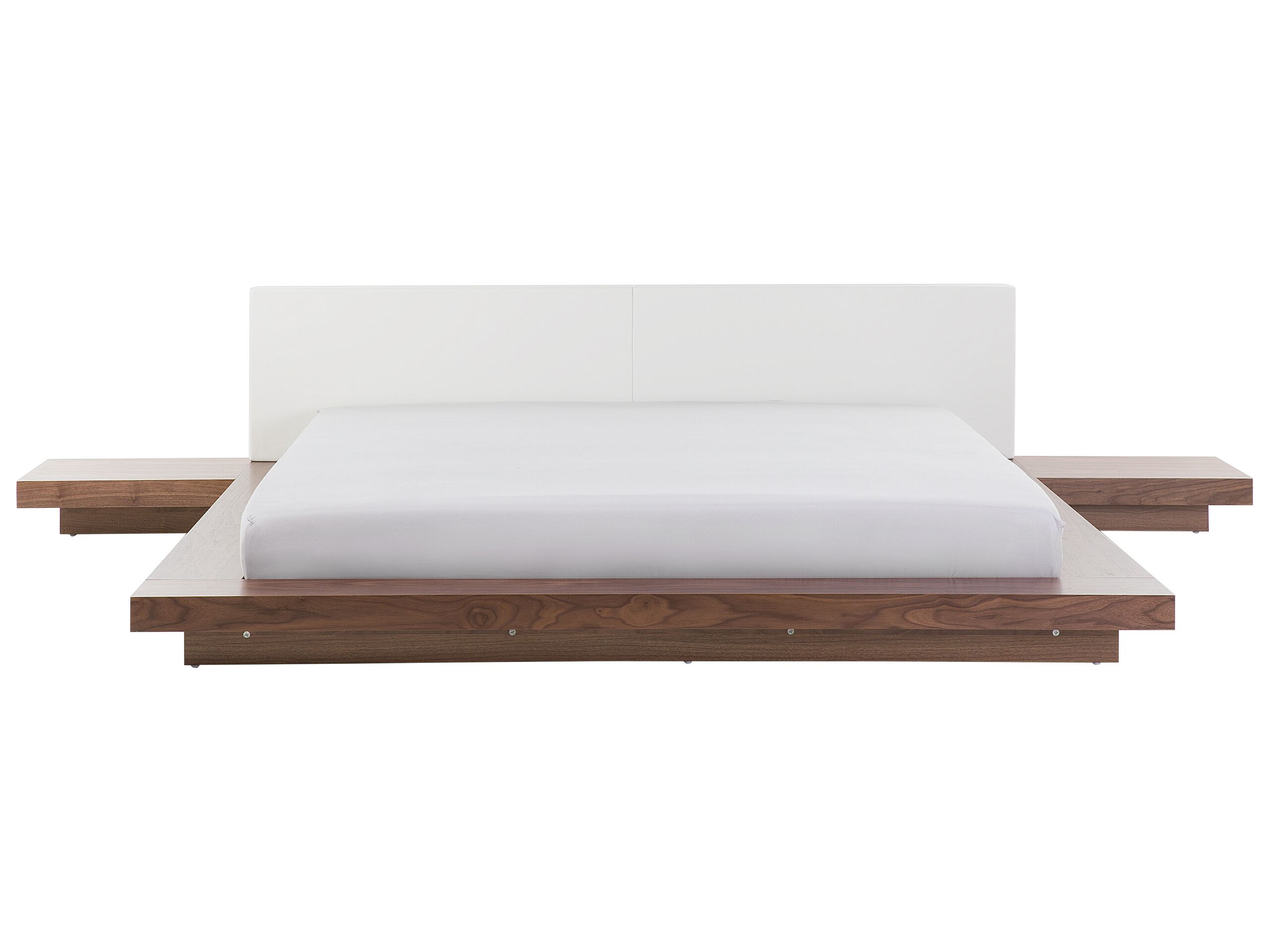 EU Super King Size Bed with Bedside Tables Brown ZEN