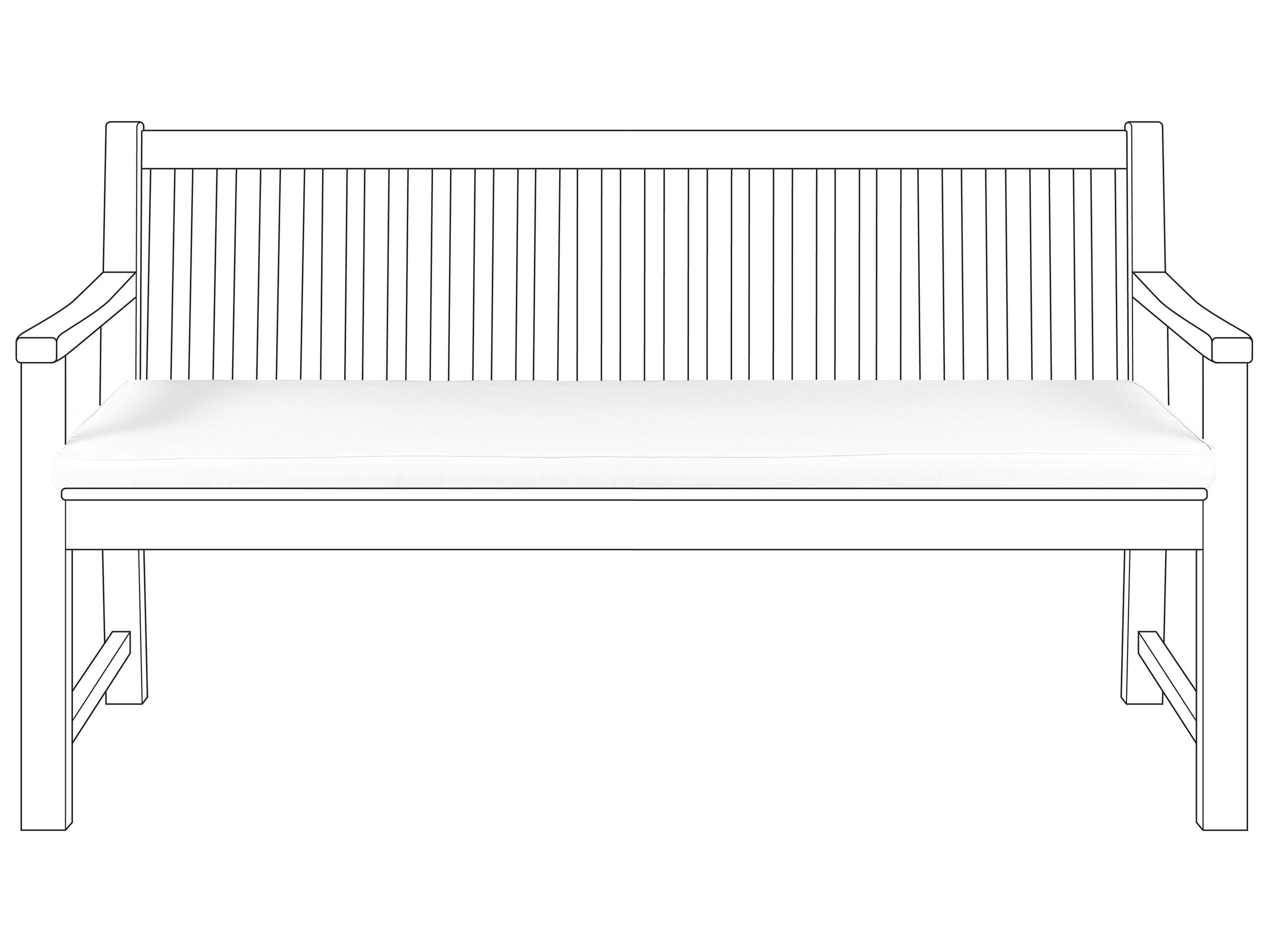Bench Seat Pad Cushion 152 x 54 cm White VIVARA