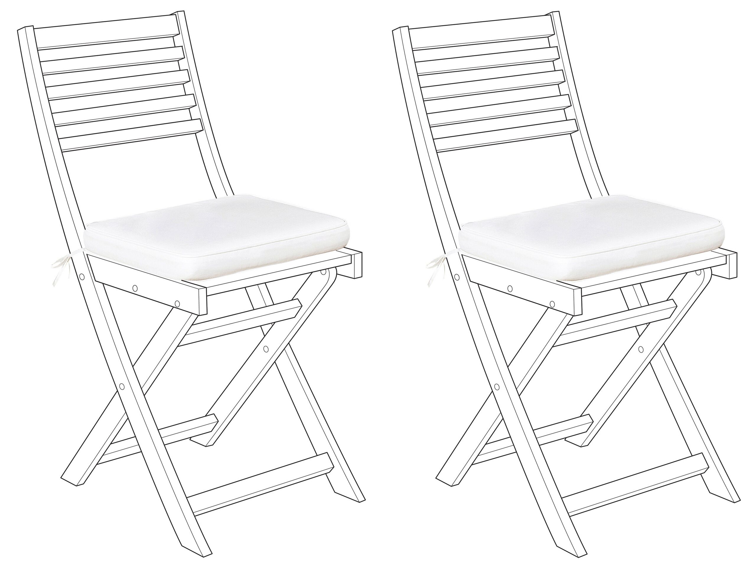 Set of 2 Outdoor Seat Pad Cushions White FIJI