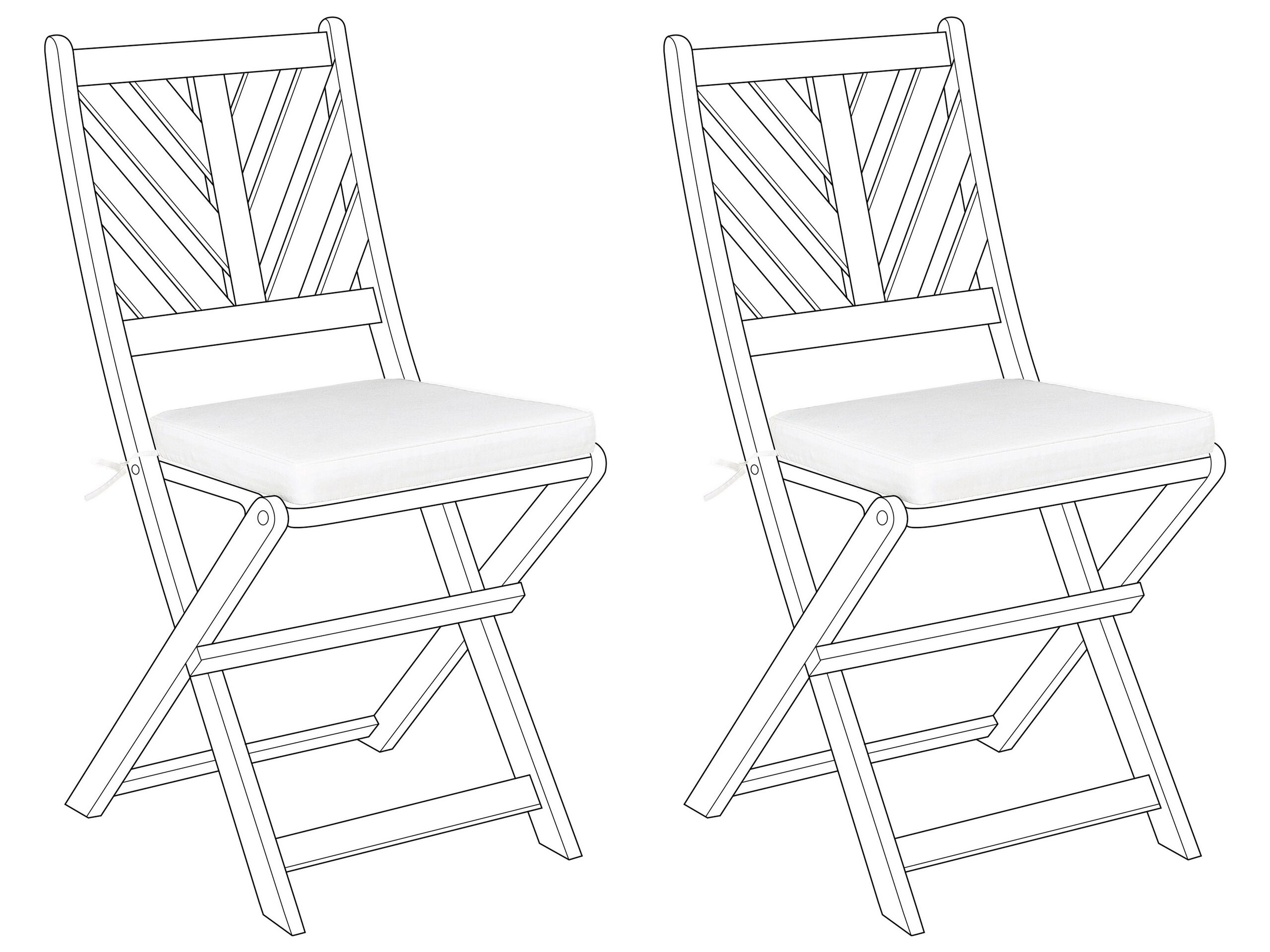 Set of 2 Outdoor Seat Pad Cushions White TERNI