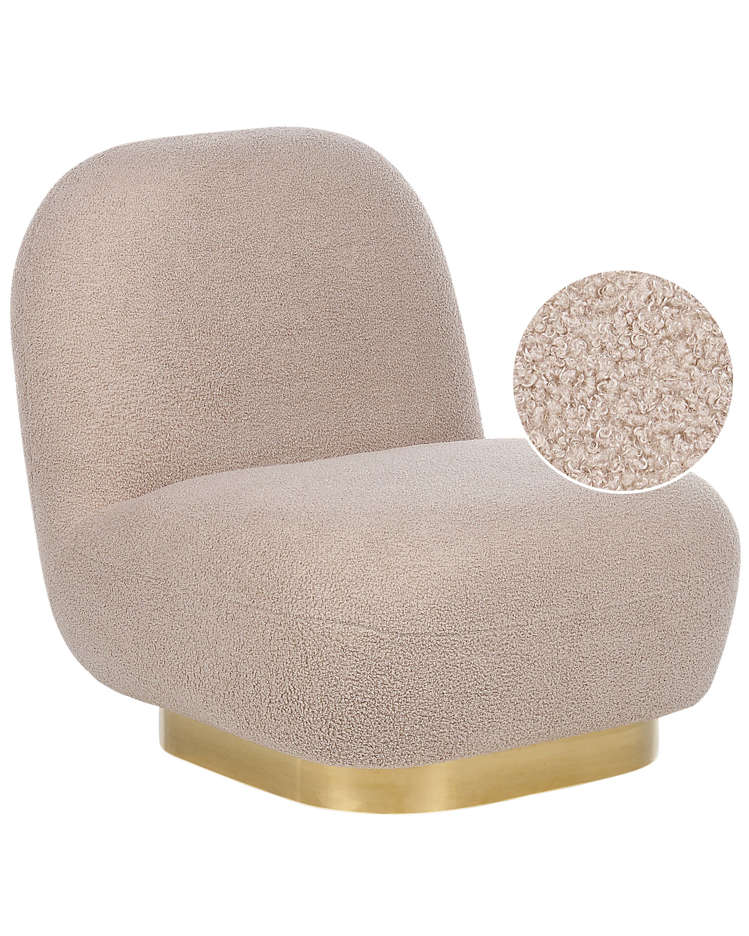 Boucle Armless Chair Beige LOVIISA