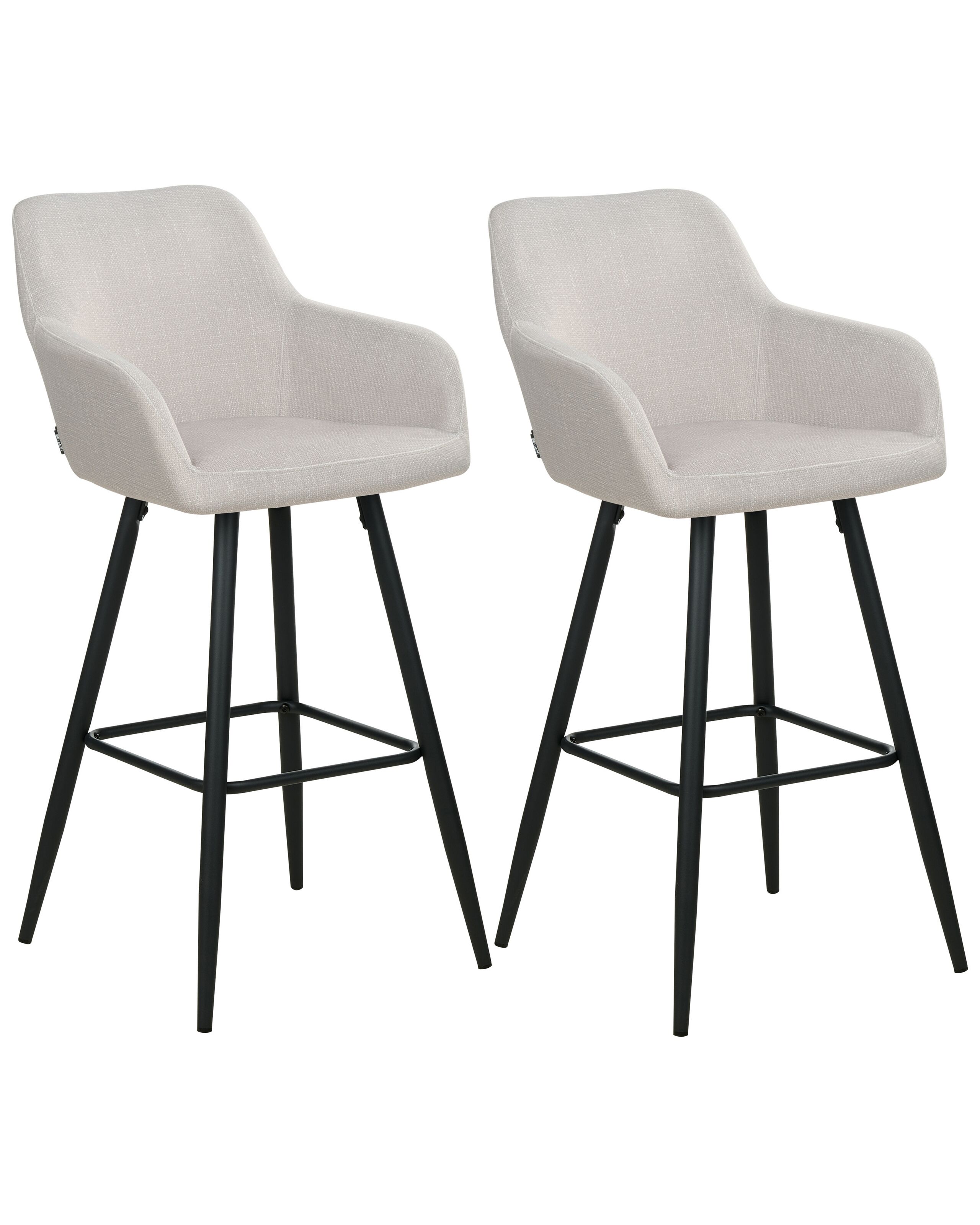 Set of 2 Velvet Bar Chairs Taupe CASMALIA