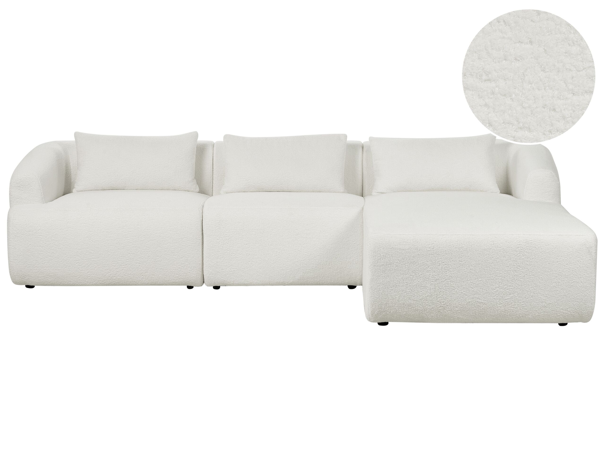 Left Hand Boucle Corner Sofa White SVANSELE