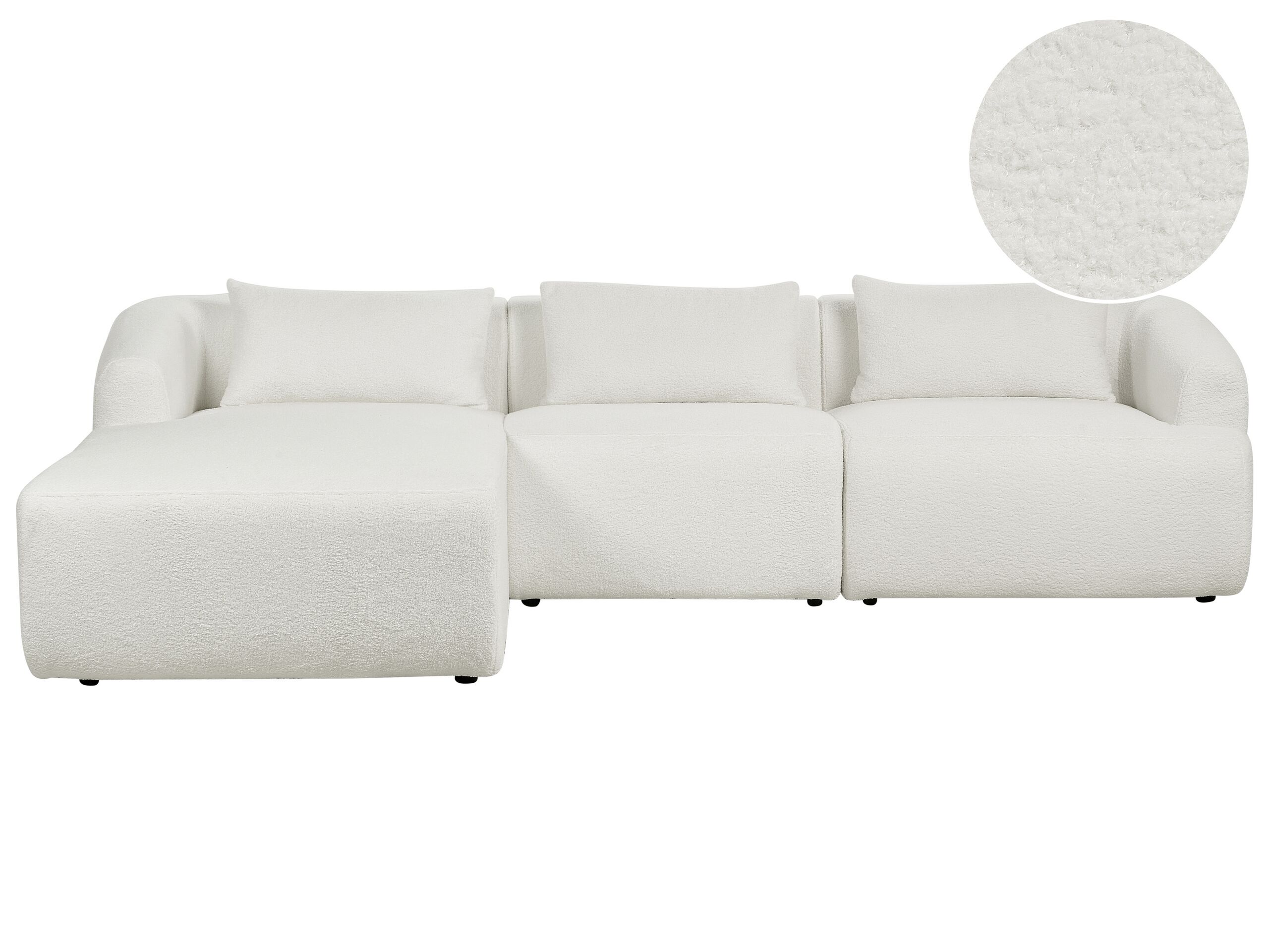 Right Hand Boucle Corner Sofa White SVANSELE