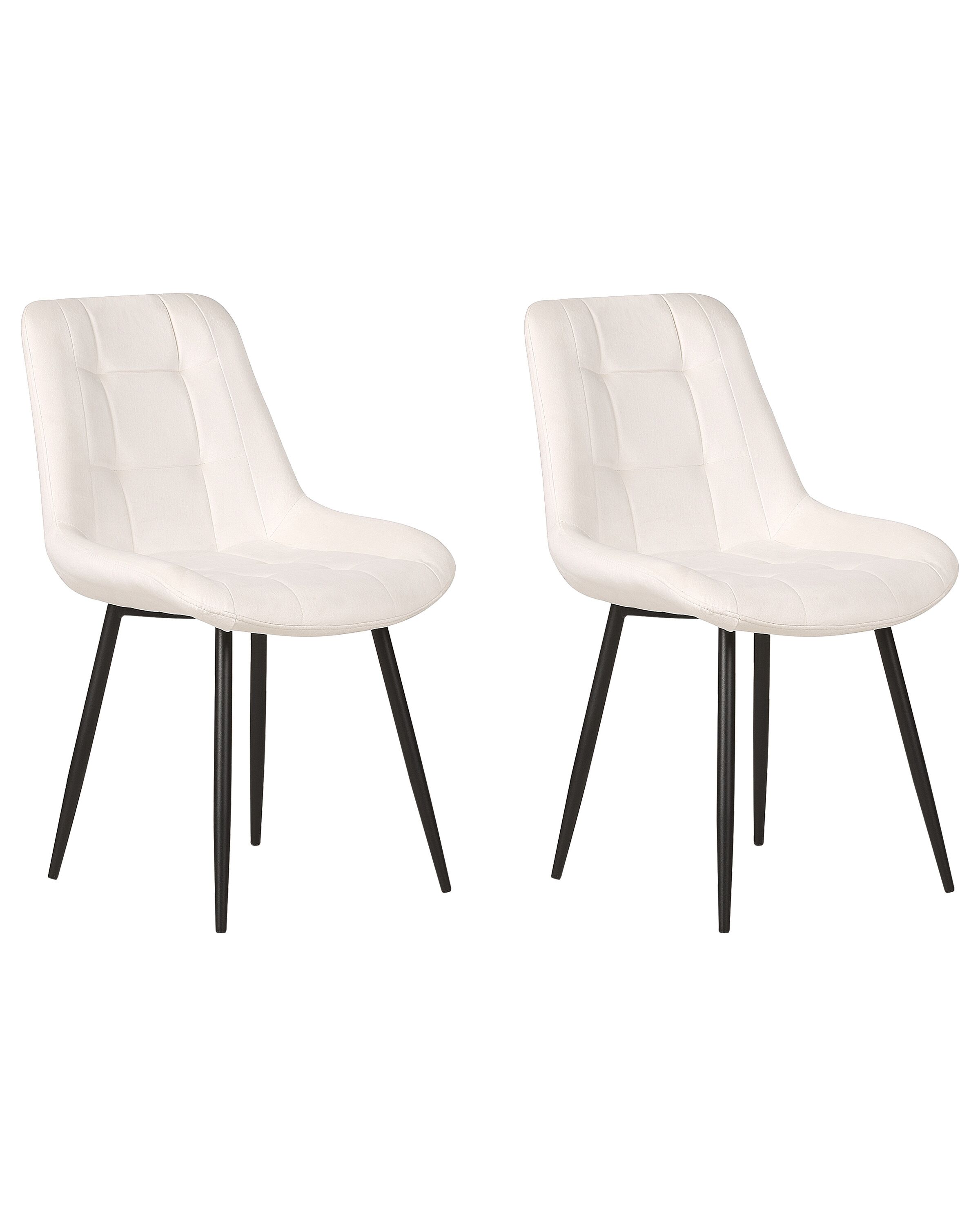 Set of 2 Velvet Dining Chairs Off-White MELROSE