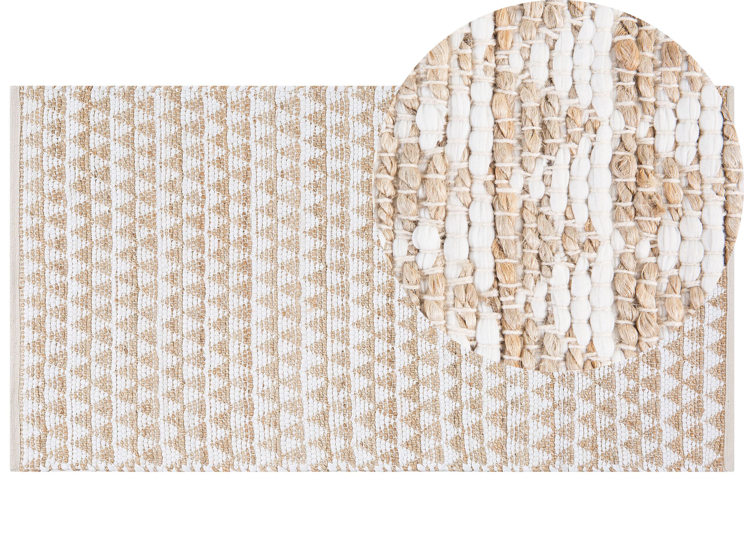 Cotton Area Rug 80x150cm Beige