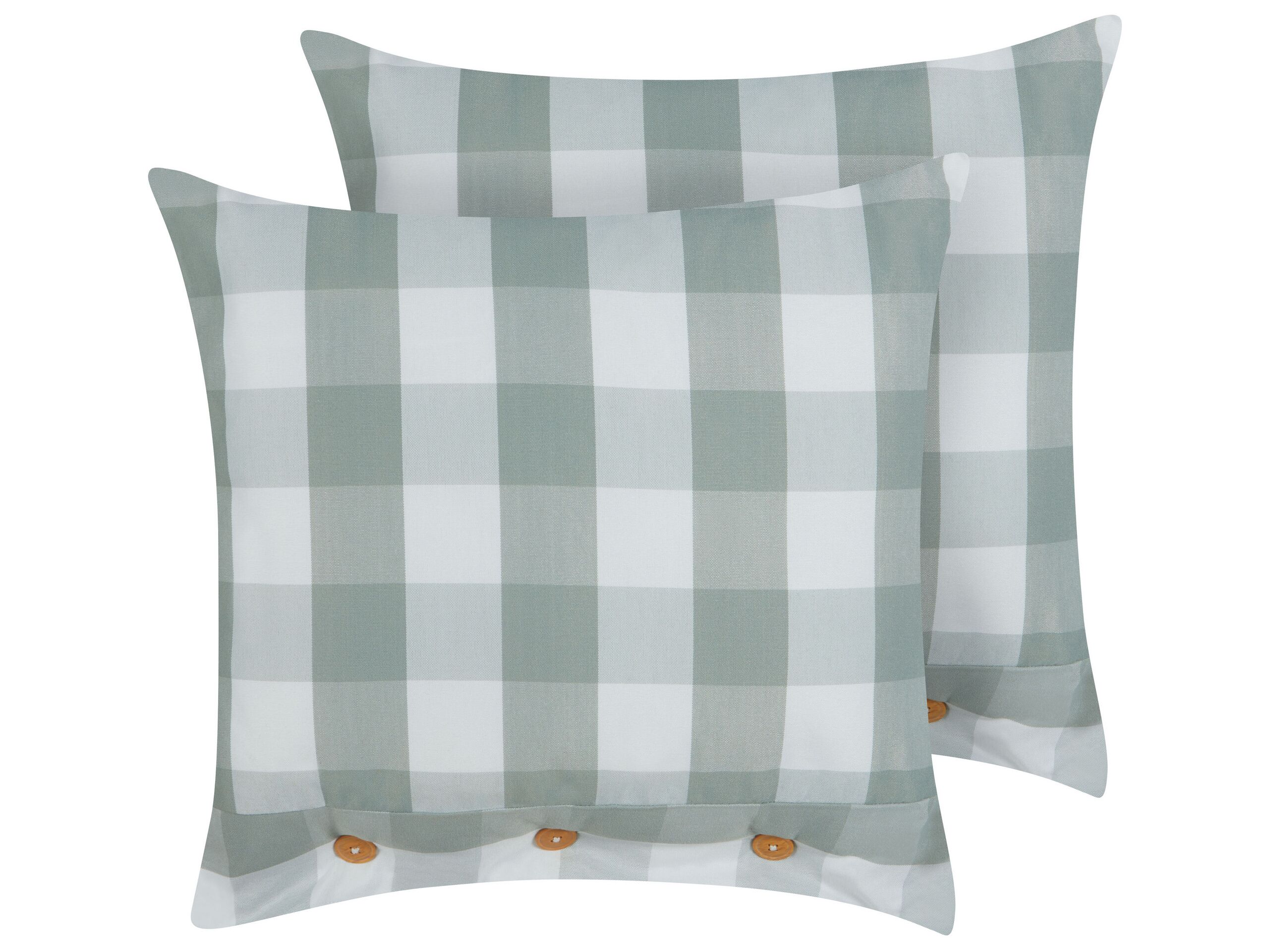 Set of 2 Cushions Checked 45x45cm Mint Green