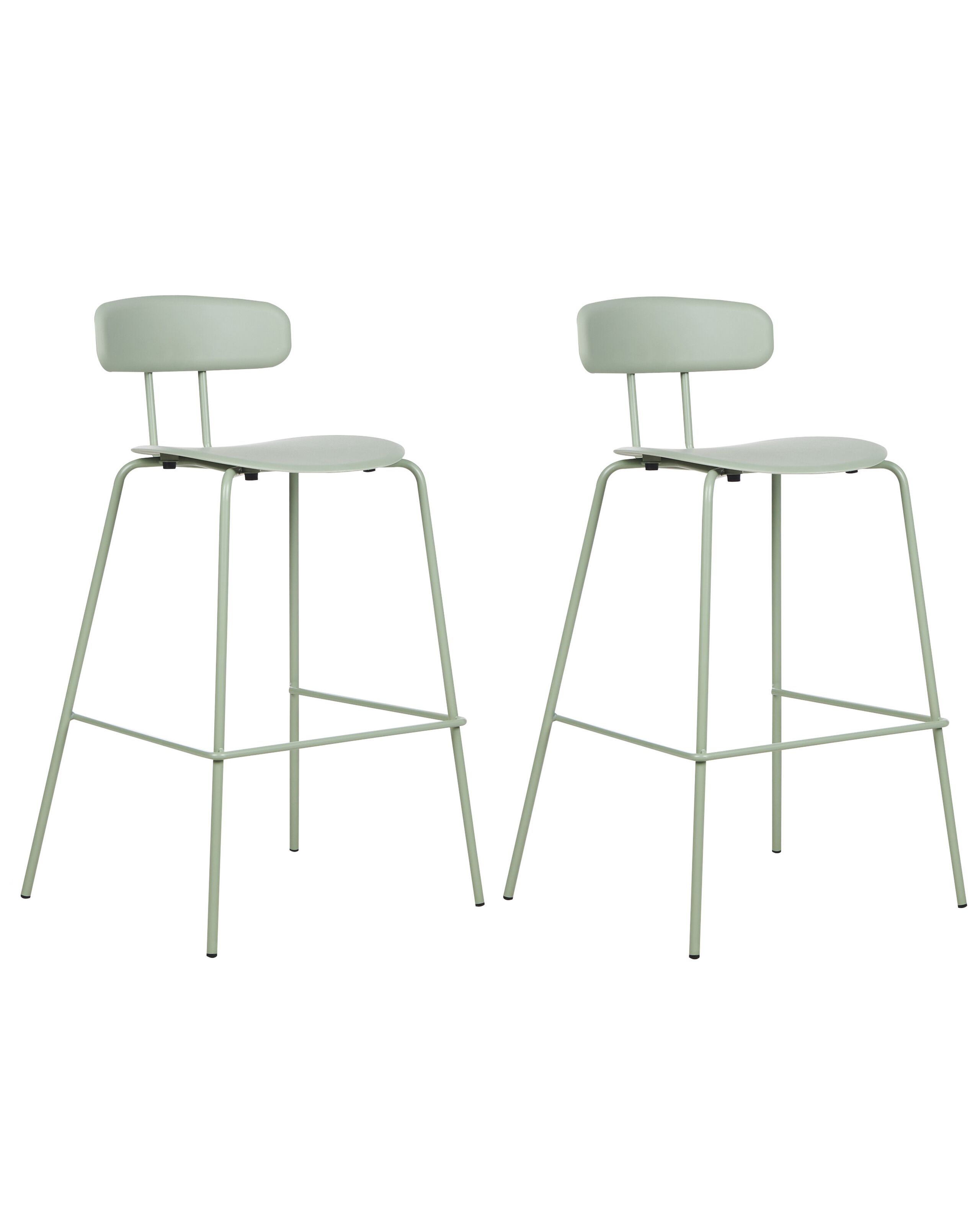 Set of 2 Bar Chairs Light Green SIBLEY