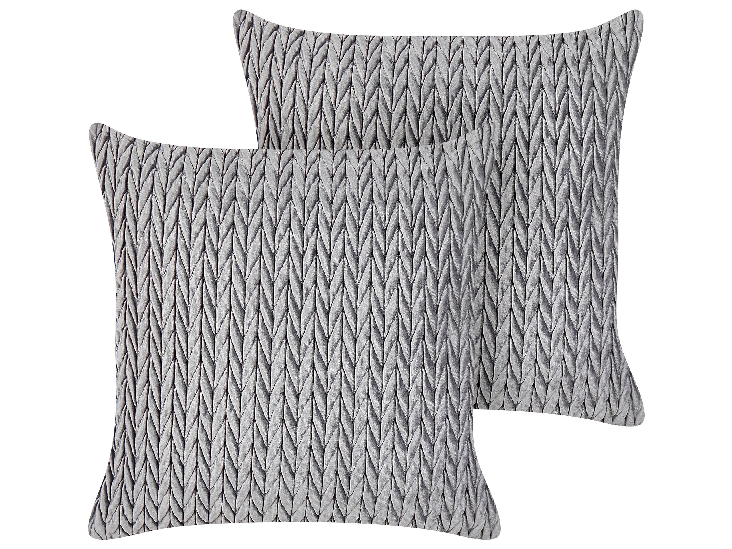 Set of 2 Cushions 45x45cm Grey