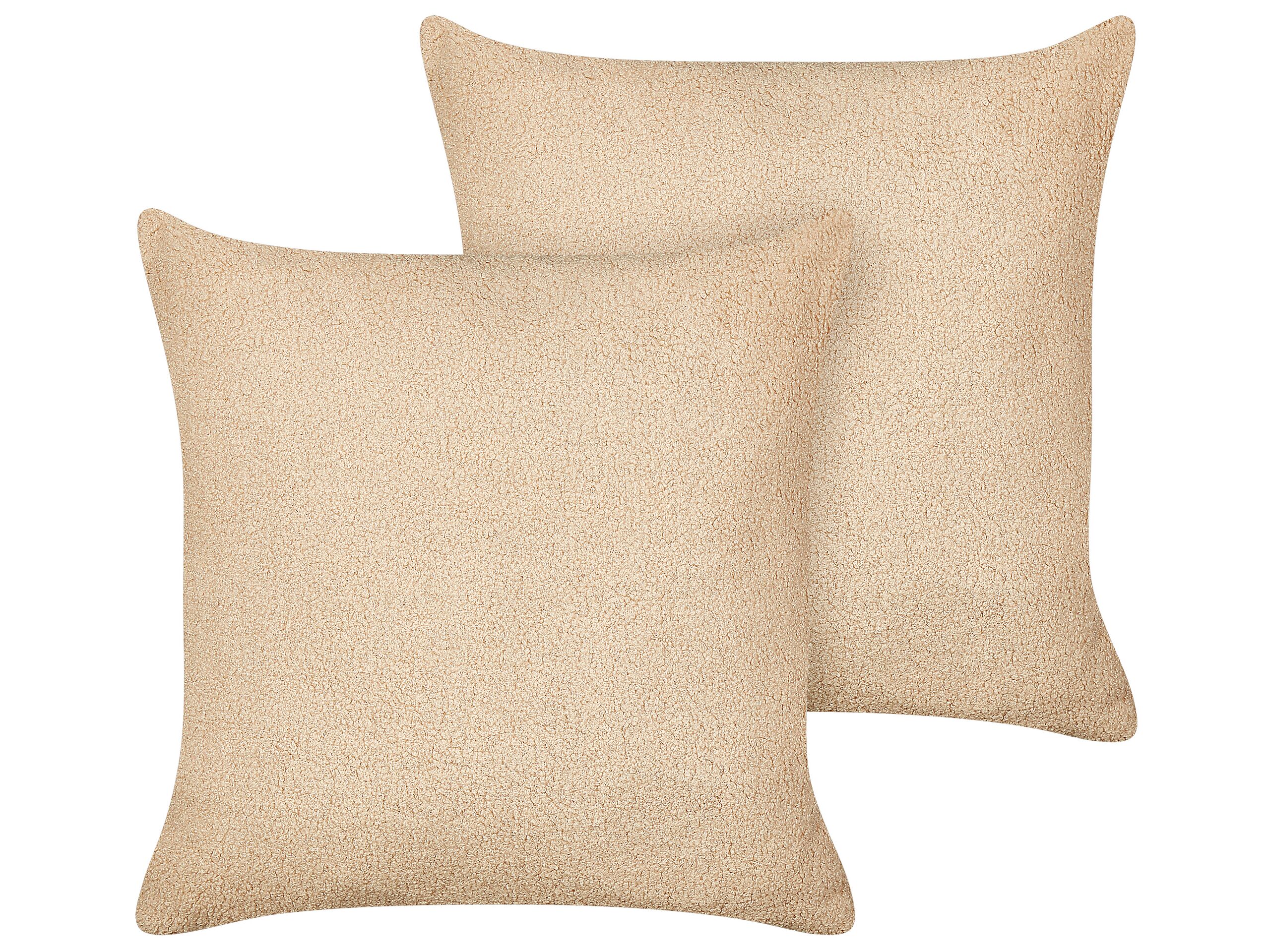 Set of 2 Boucle Cushions 45x45cm Sand Beige