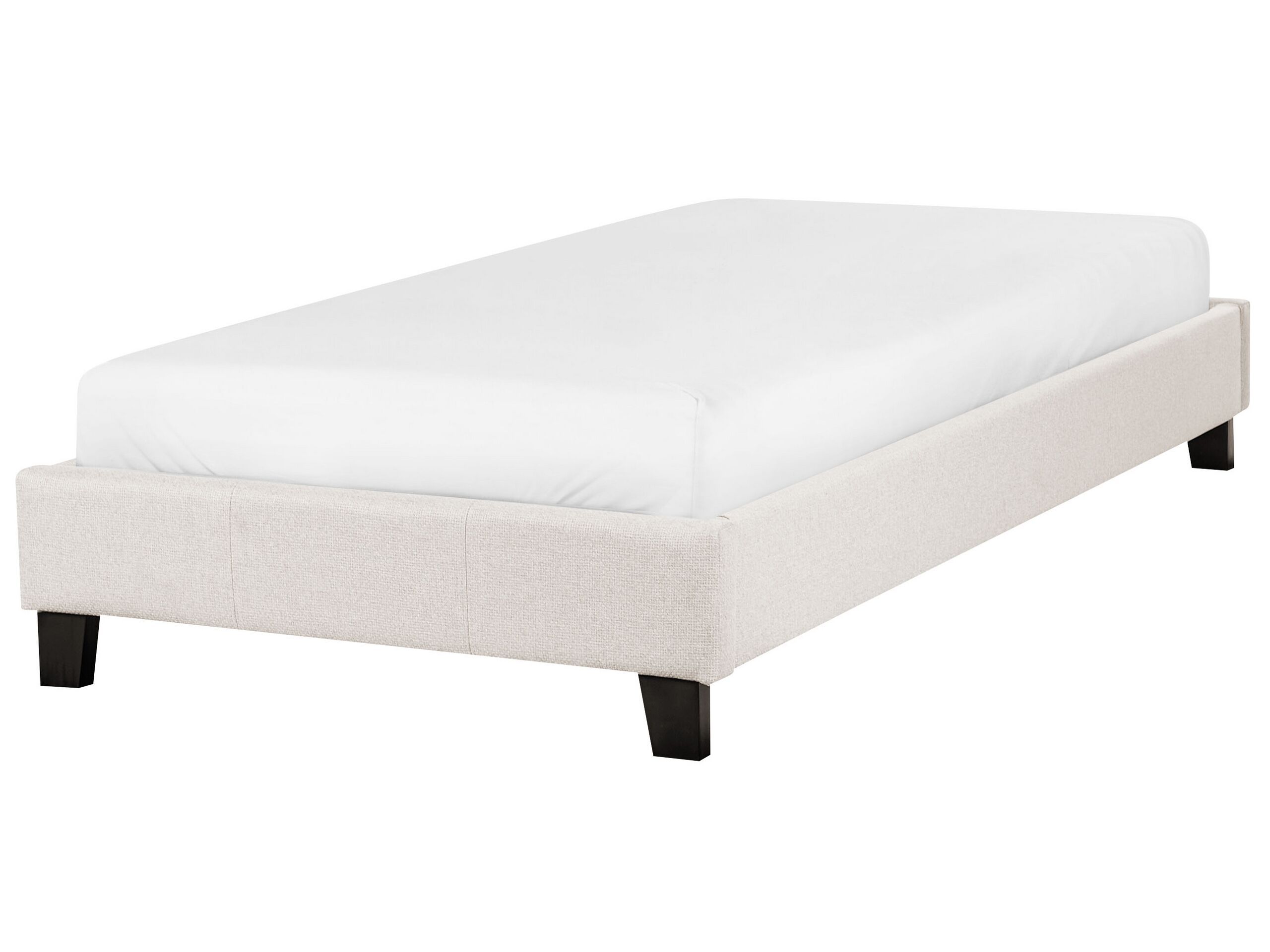 Fabric EU Single Bed Light Beige ROANNE
