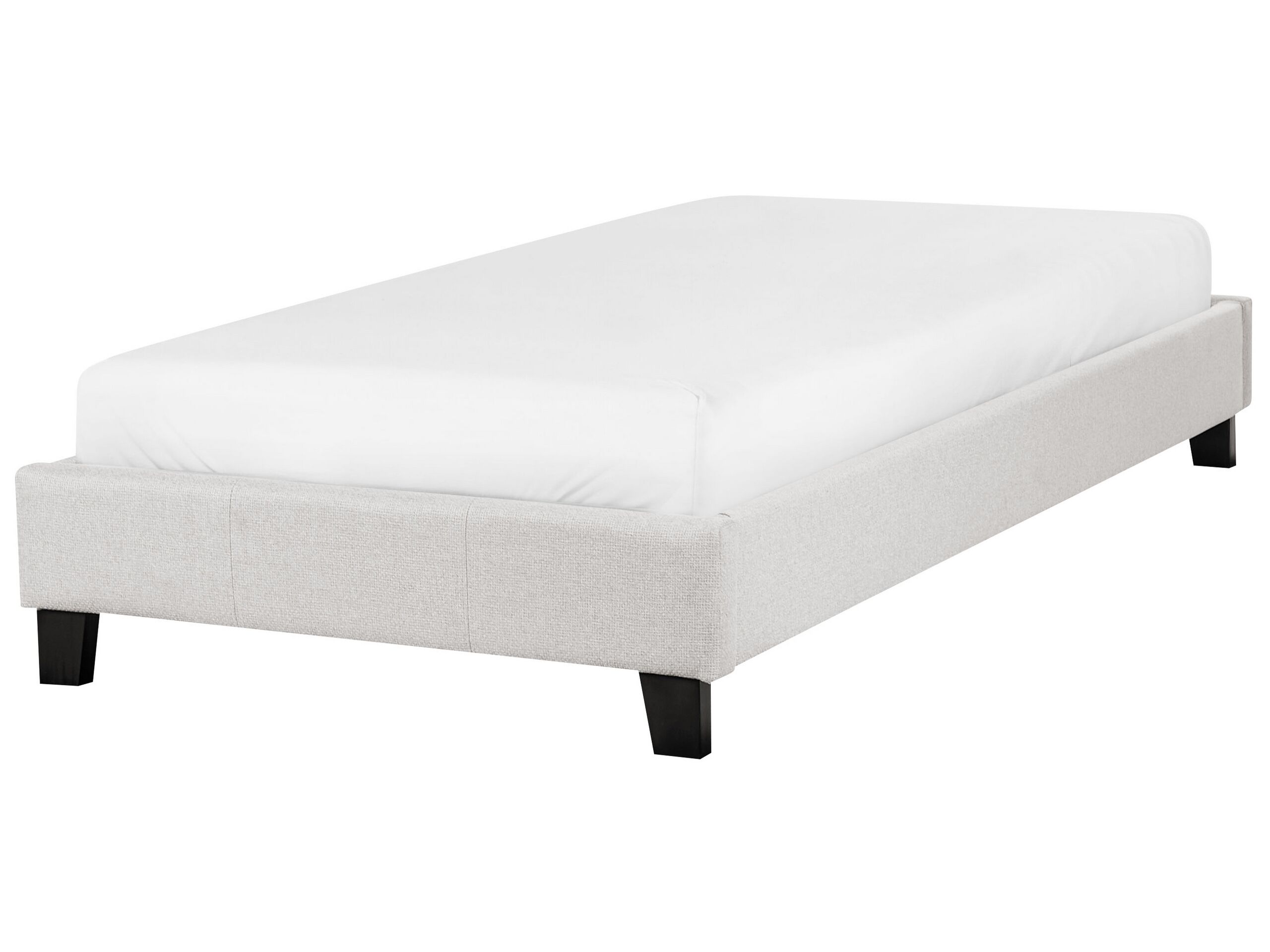 Fabric EU Single Bed Light Grey ROANNE