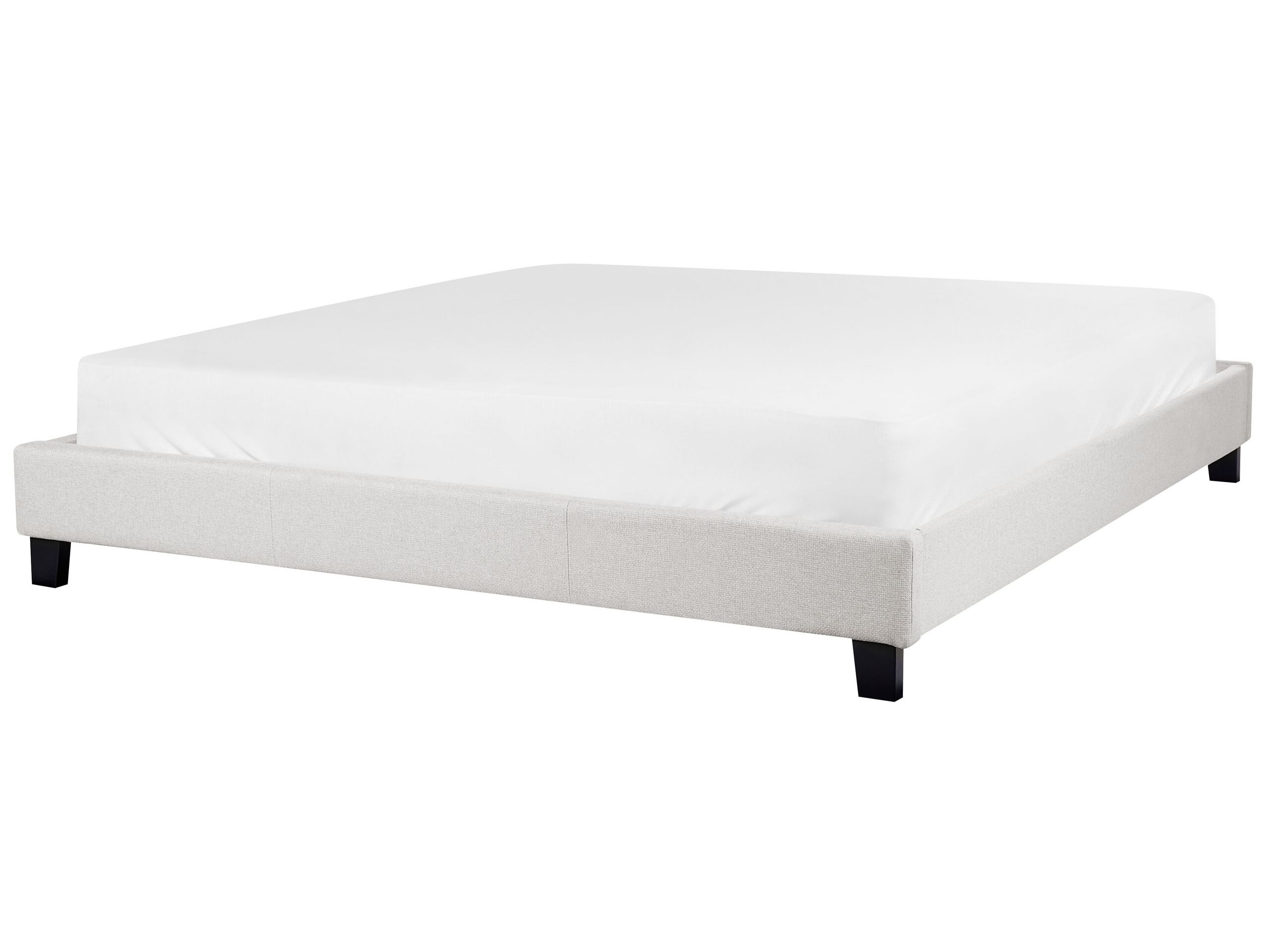Fabric EU Super King Bed Light Grey ROANNE
