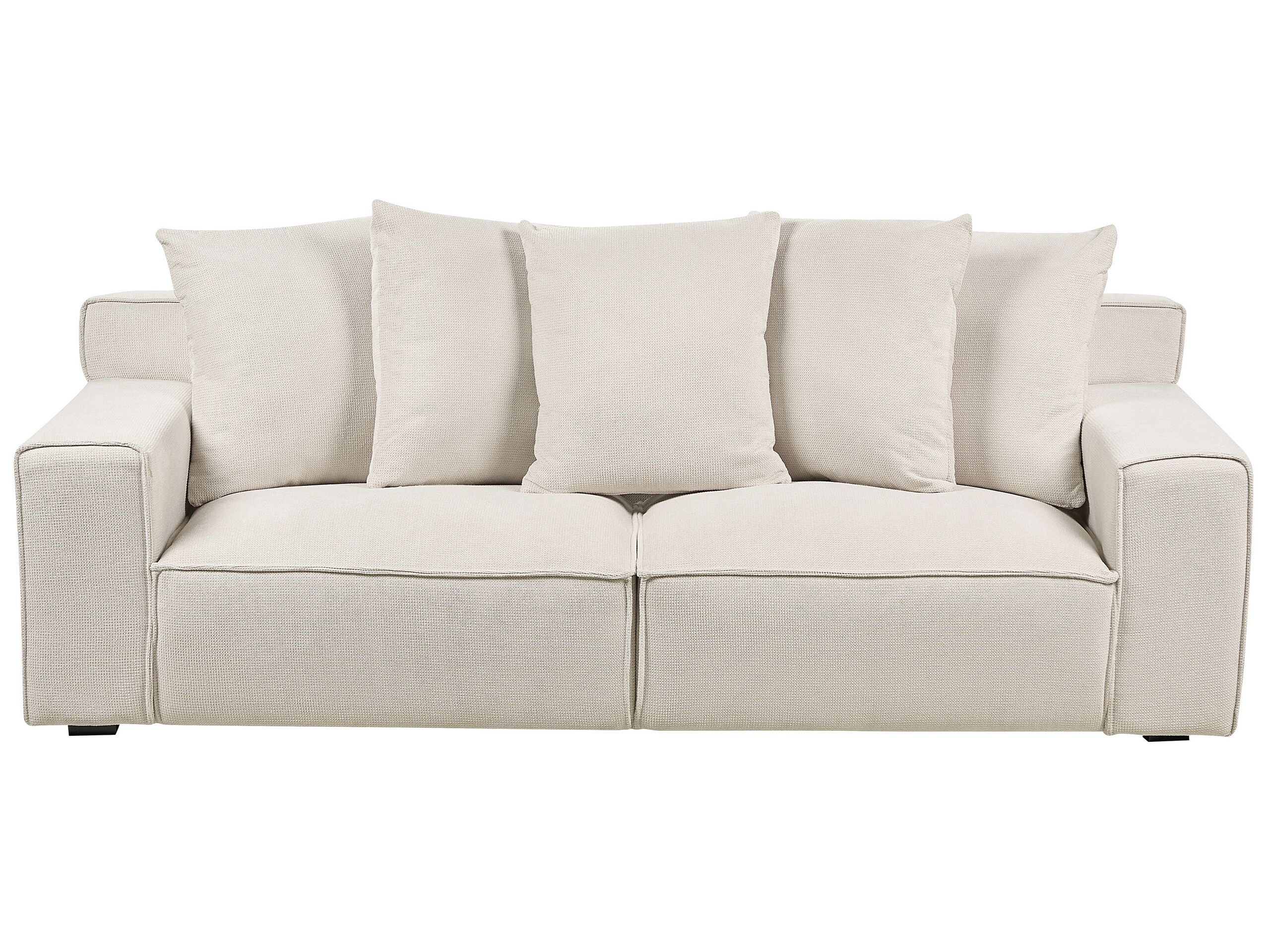 3 Seater Chenille Sofa Off-White VISKAN