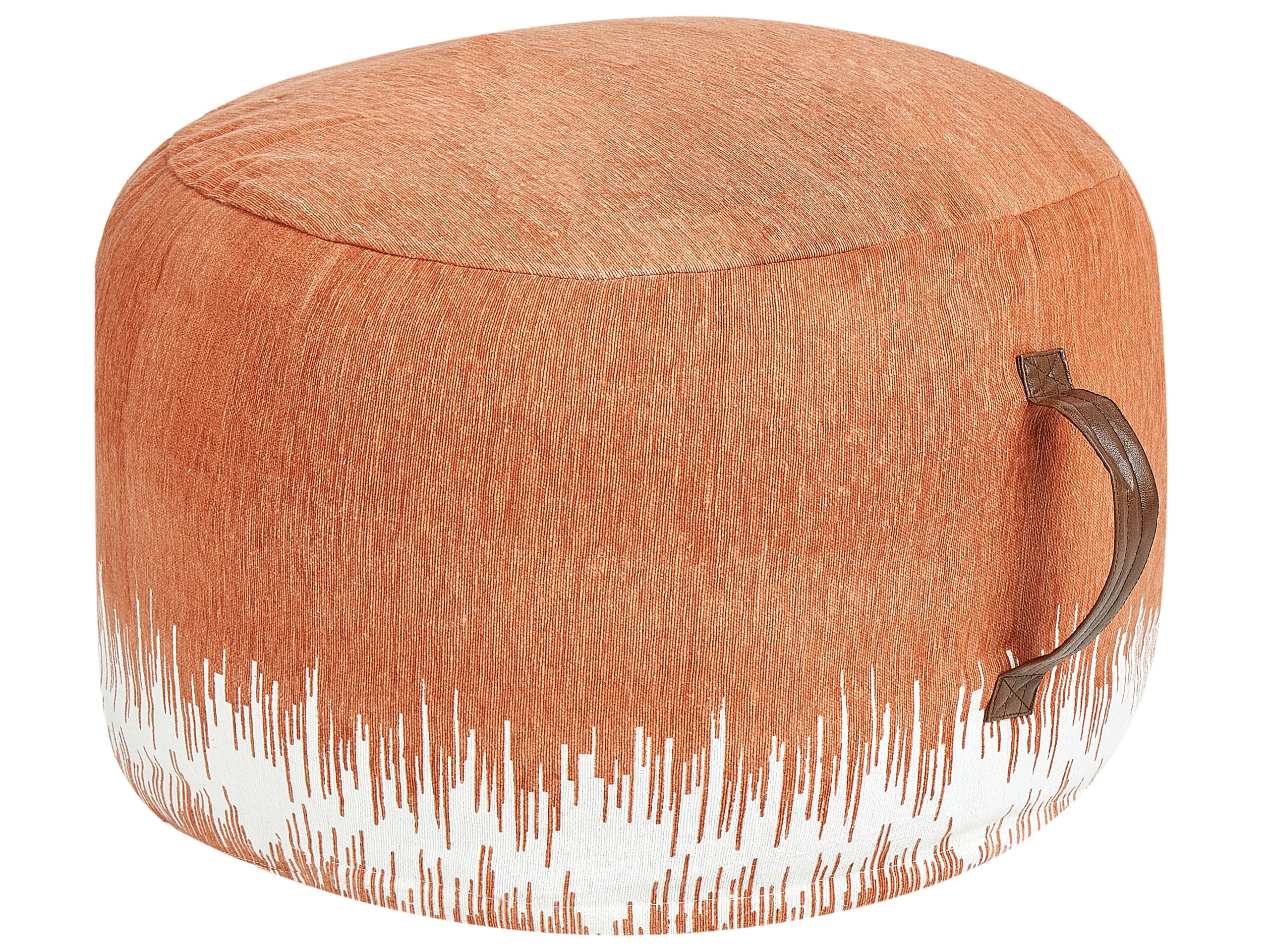 Cotton Pouffe 50 x 30 cm Red and White KAWAI