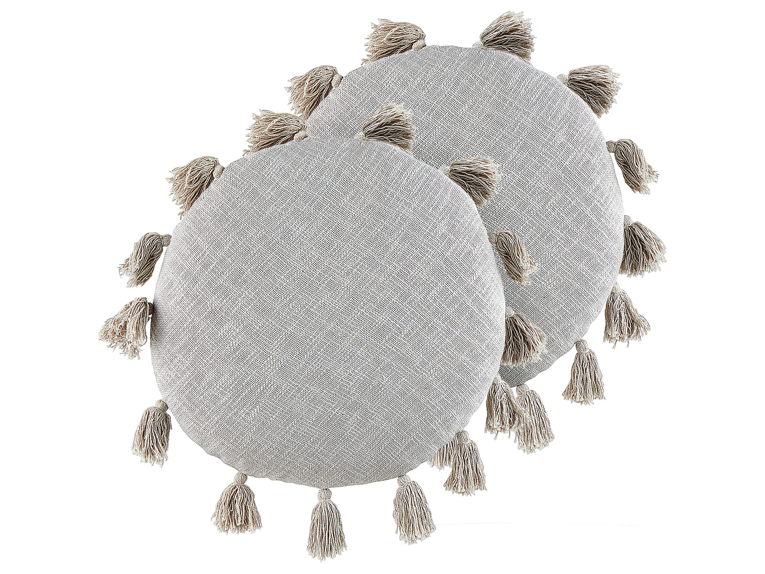 Set of 2 Cotton Cushions with Tassels 45cm Grey