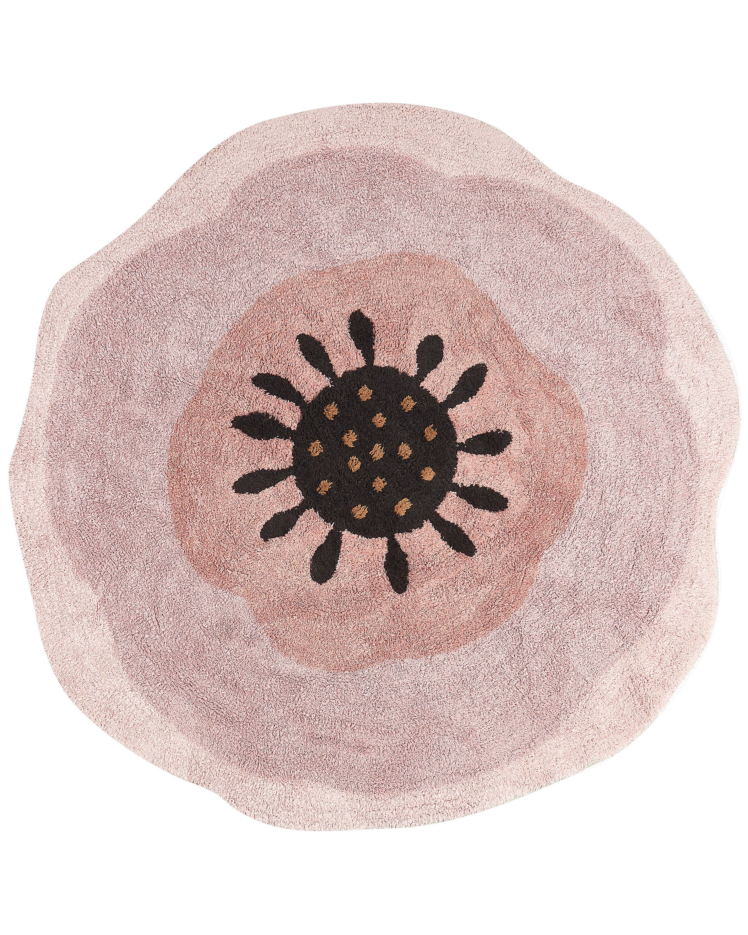 Round Cotton Area Rug 140cm Pink