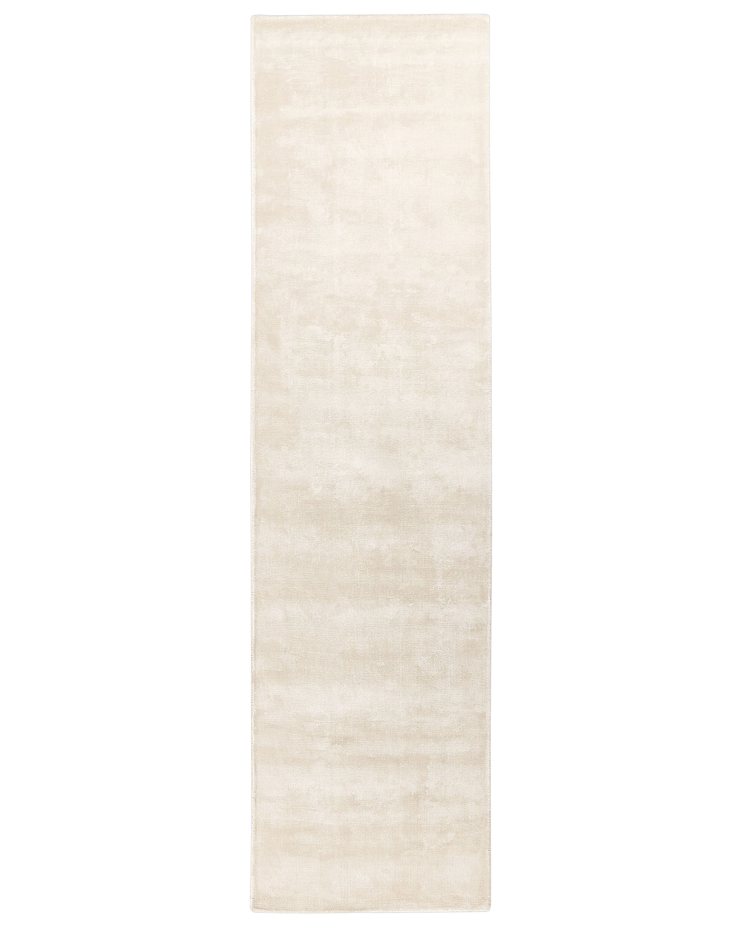 Viscose Area Rug 80x300cm Light Beige