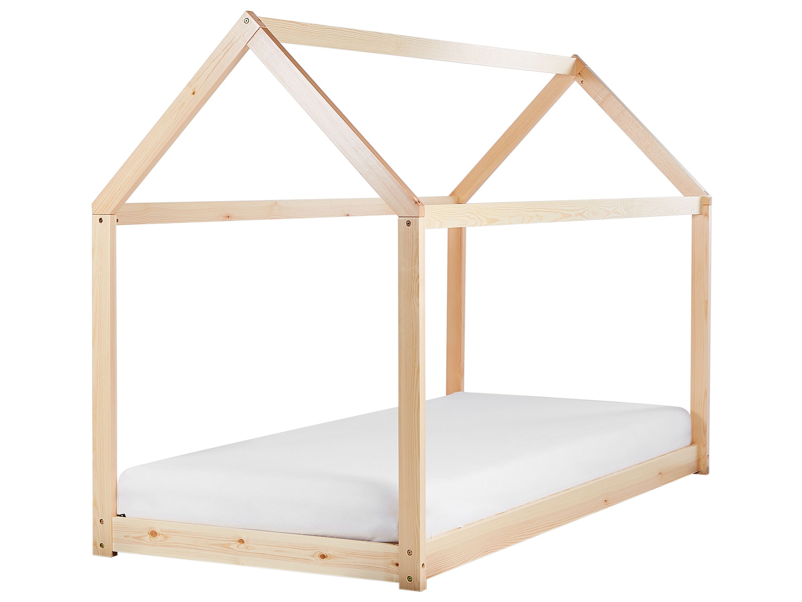 Wooden Kids House Bed EU Single Size Light TOSSE