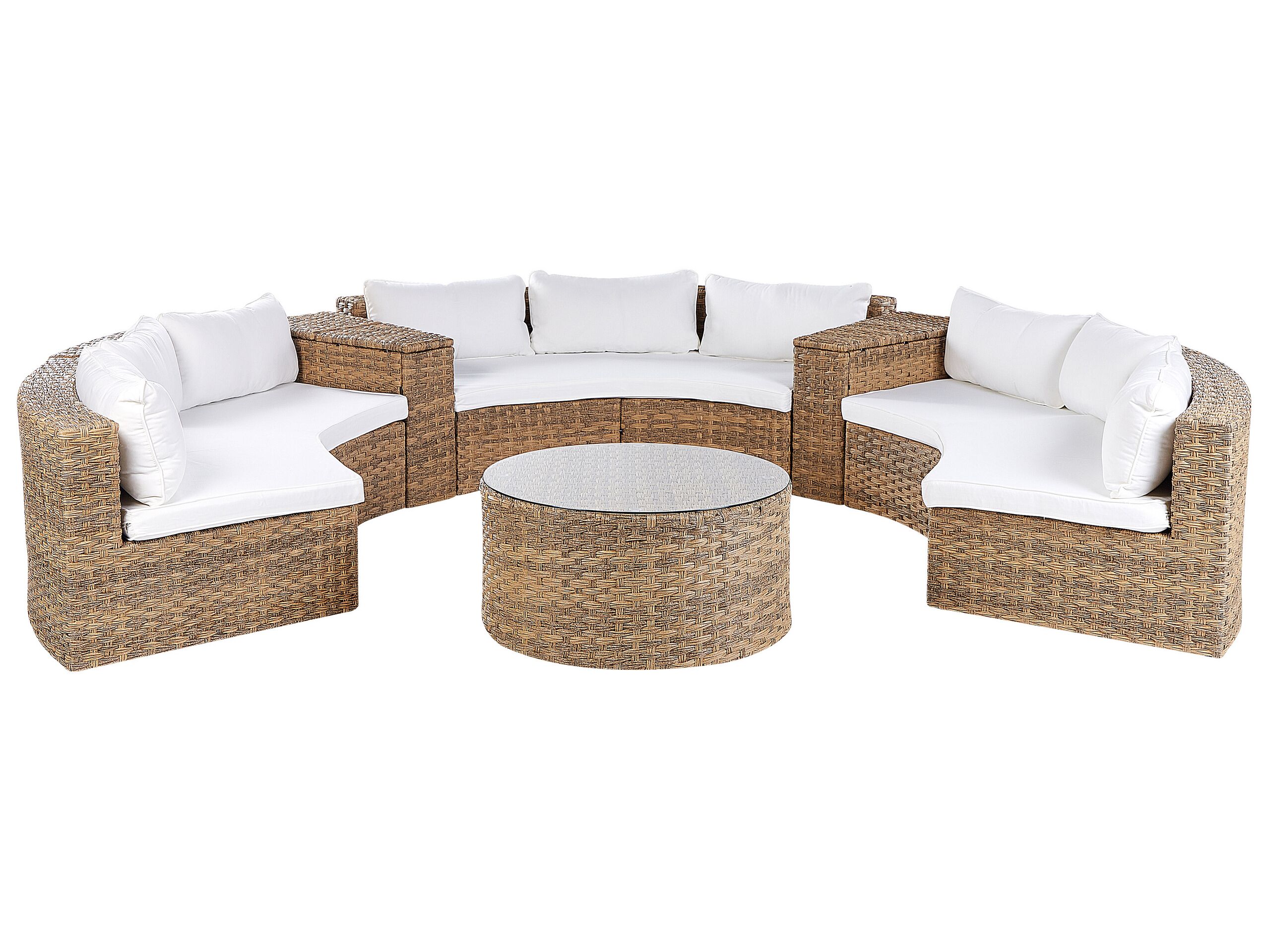 9 Seater PE Rattan Garden Lounge Light Brown SEVERO