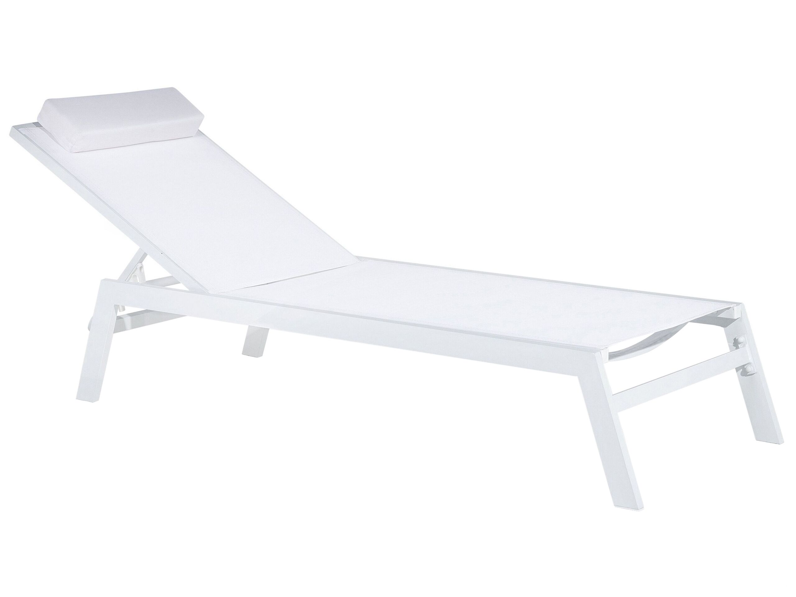 Aluminium Reclining Sun Lounger White CATANIA II