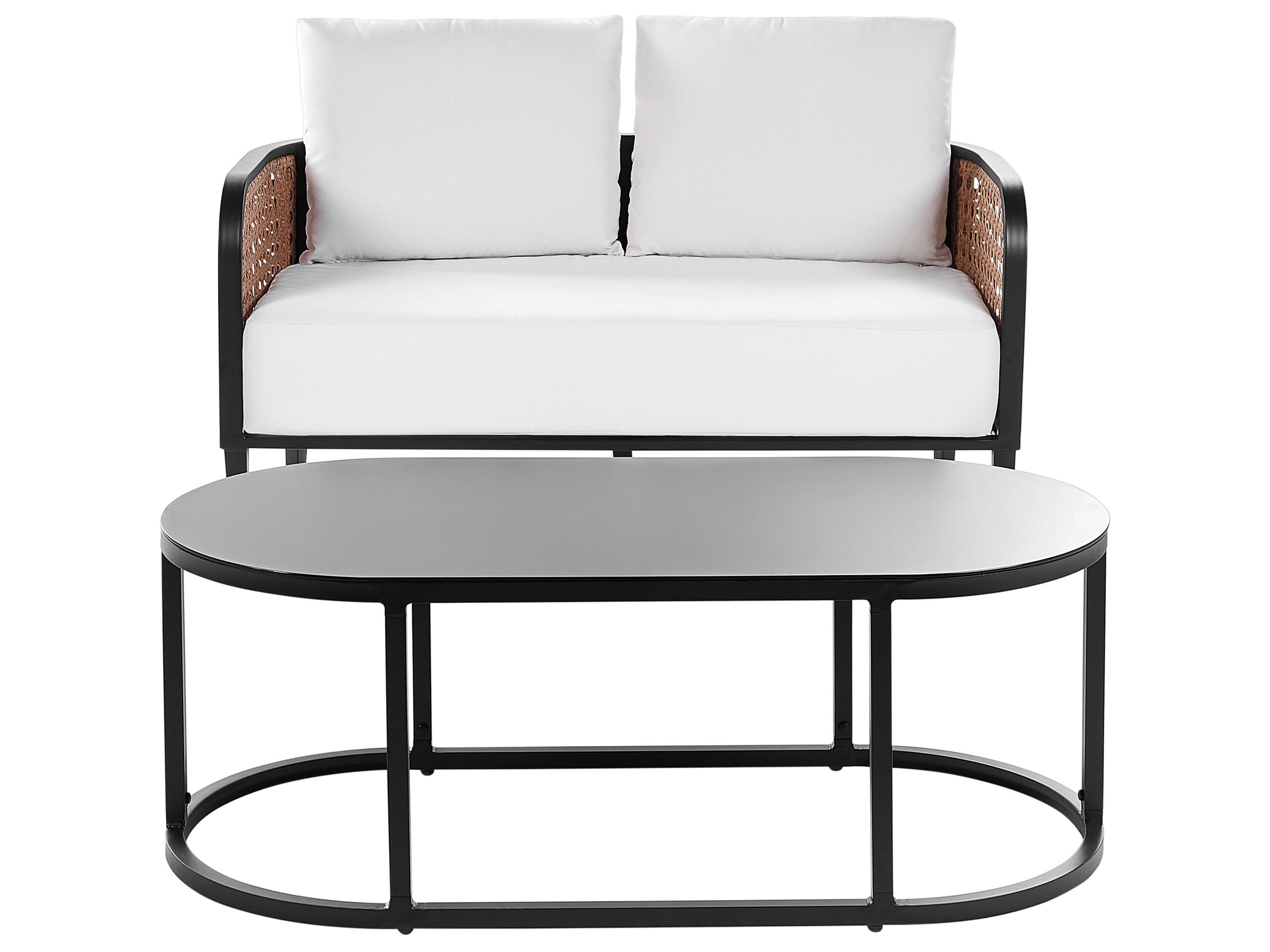 2 Seater Aluminium Garden Sofa Off-White MONTEFALCO