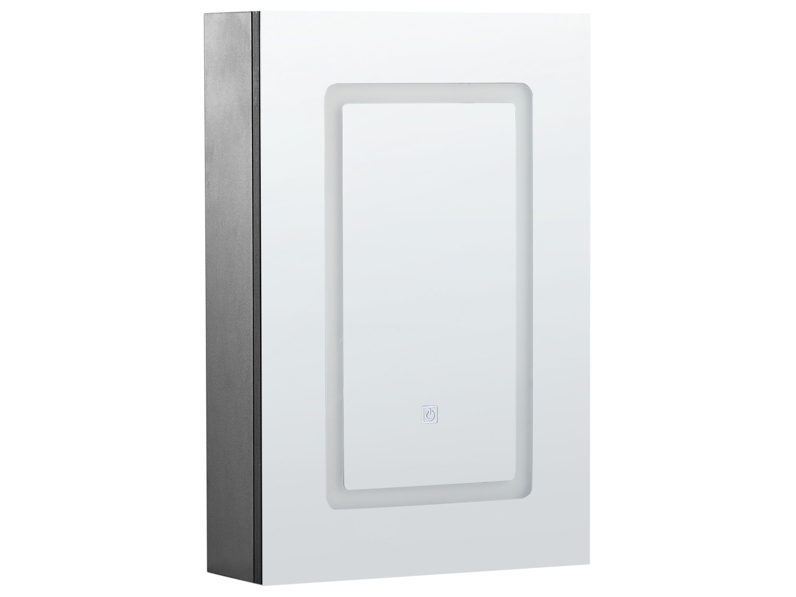 Bathroom Wall Mounted Mirror Cabinet with LED 40 x 60 cm Black CONDOR