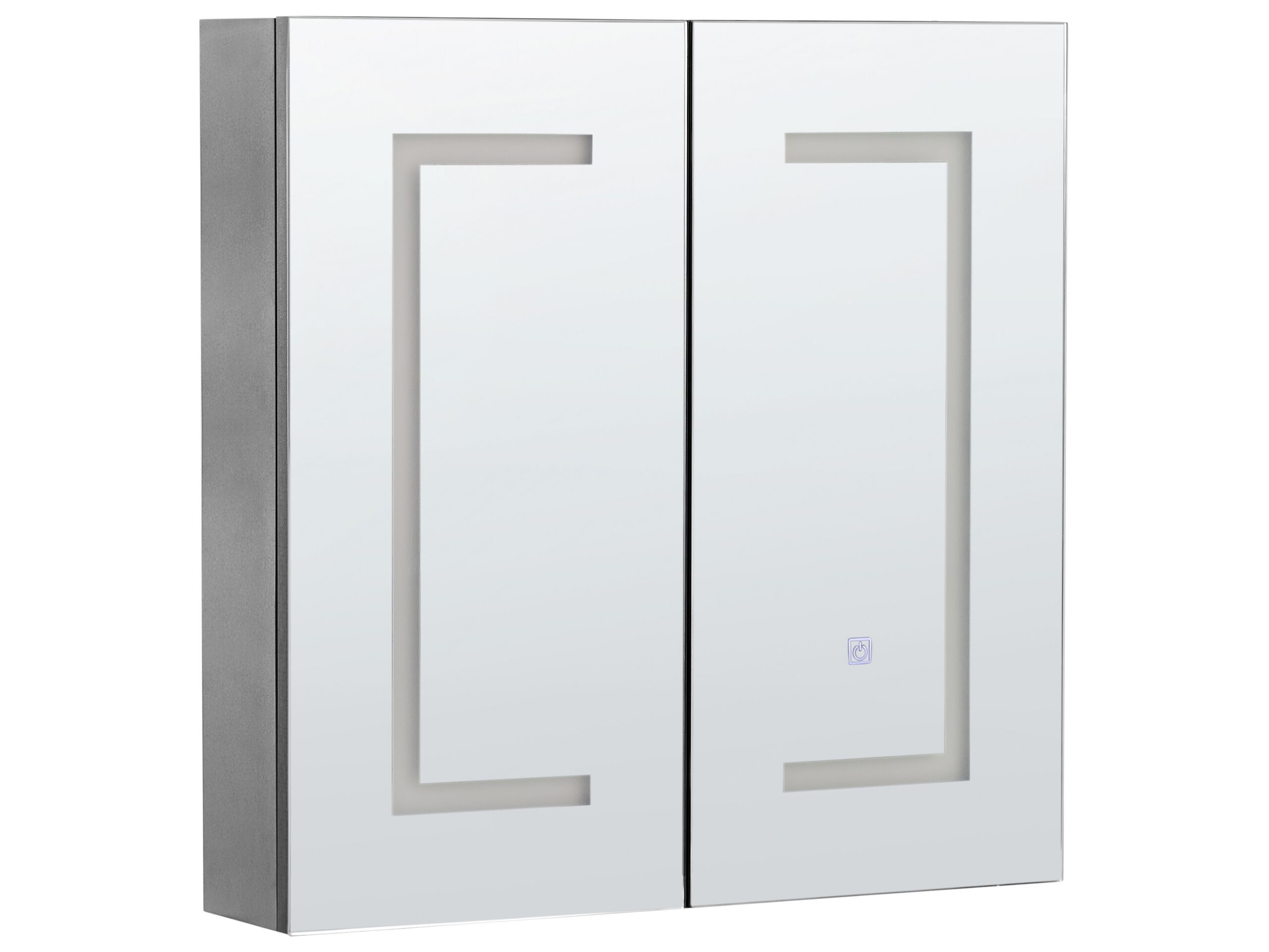 Bathroom Wall Mounted Mirror Cabinet with LED 60 x 60 cm Black MAZARREDO
