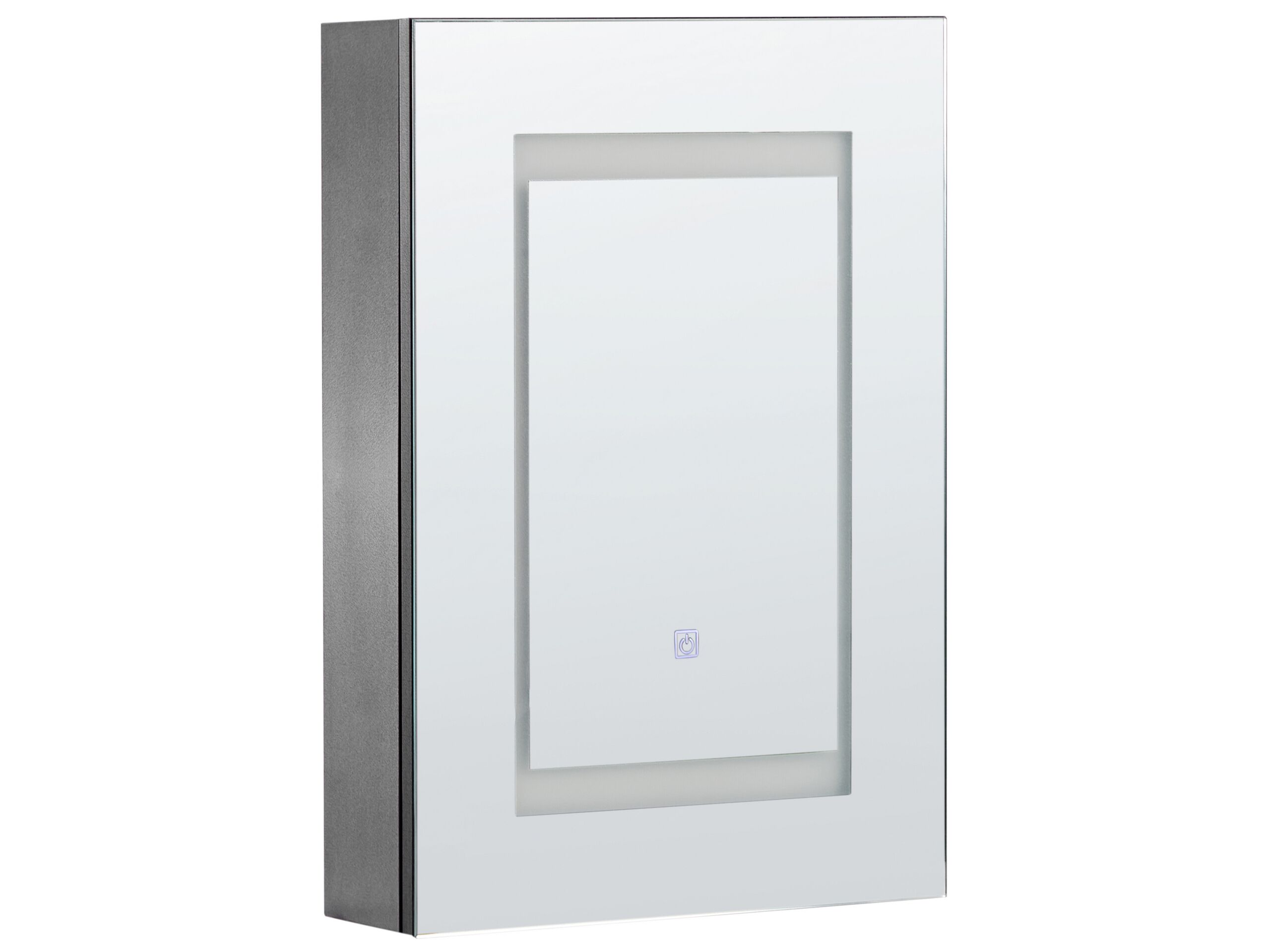 Bathroom Wall Mounted Mirror Cabinet with LED 40 x 60 cm Black MALASPINA