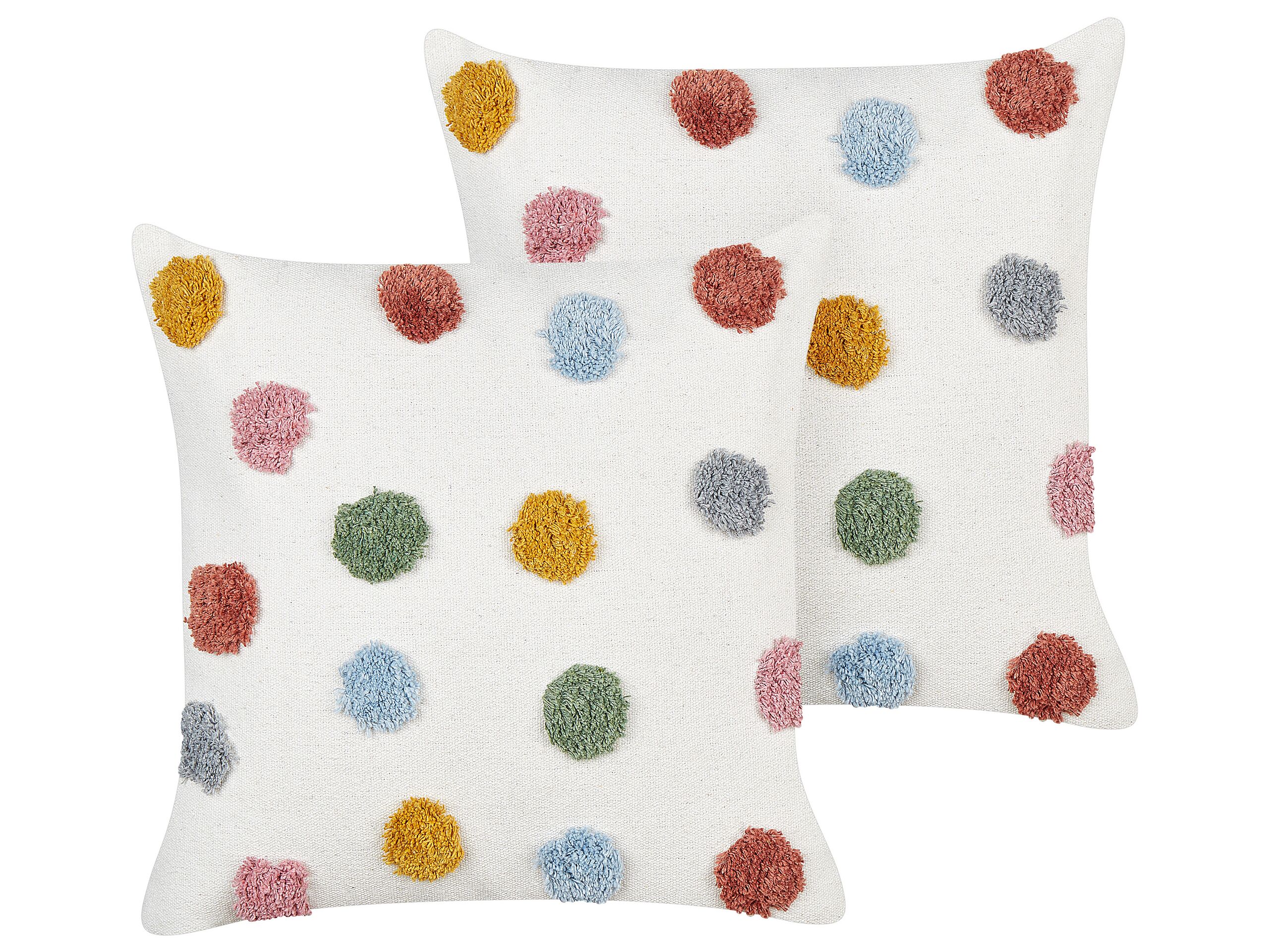 Set of 2 Cotton Kids Cushions Dots Pattern 45x45cm Multicolour