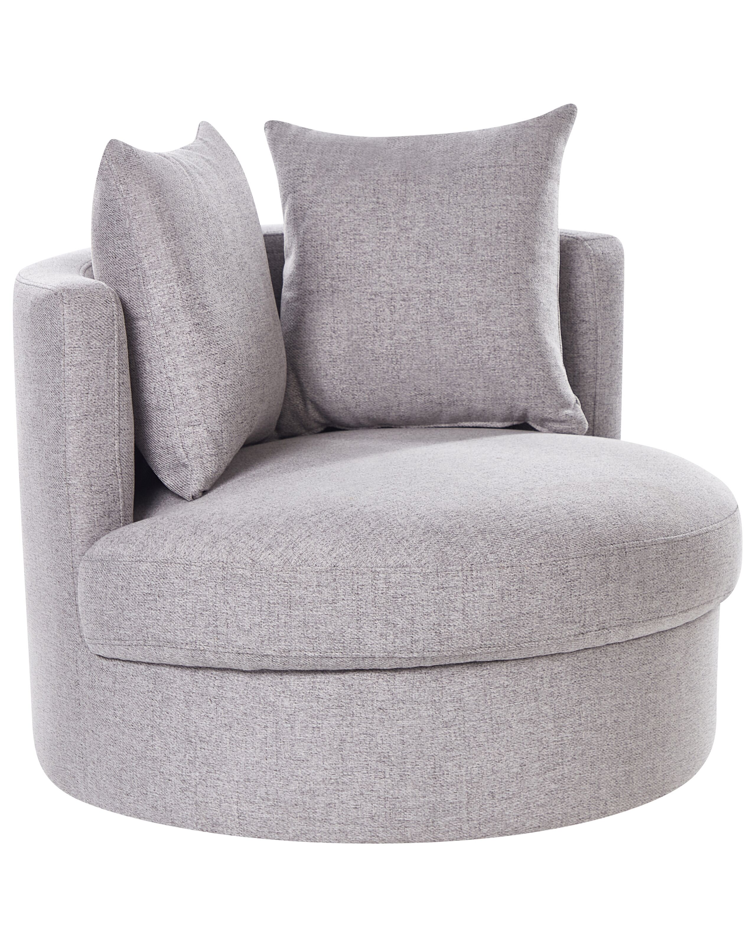 Swivel Fabric Armchair Grey DALBY