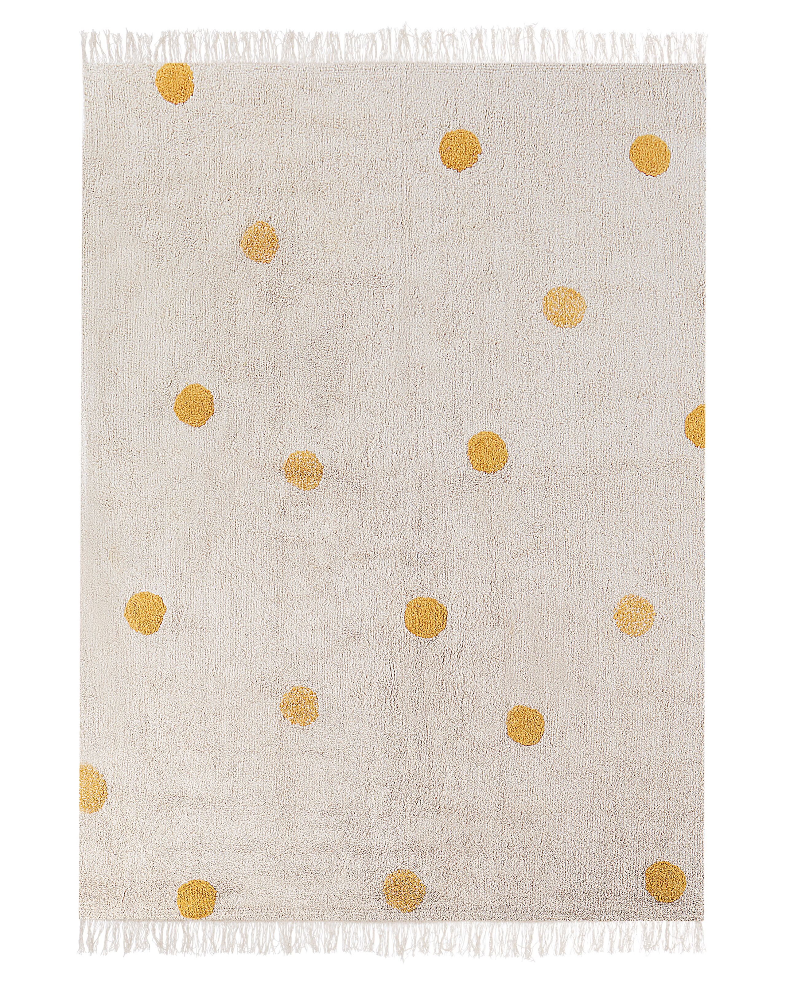 Cotton Kids Rug 140x200cm Beige and Yellow