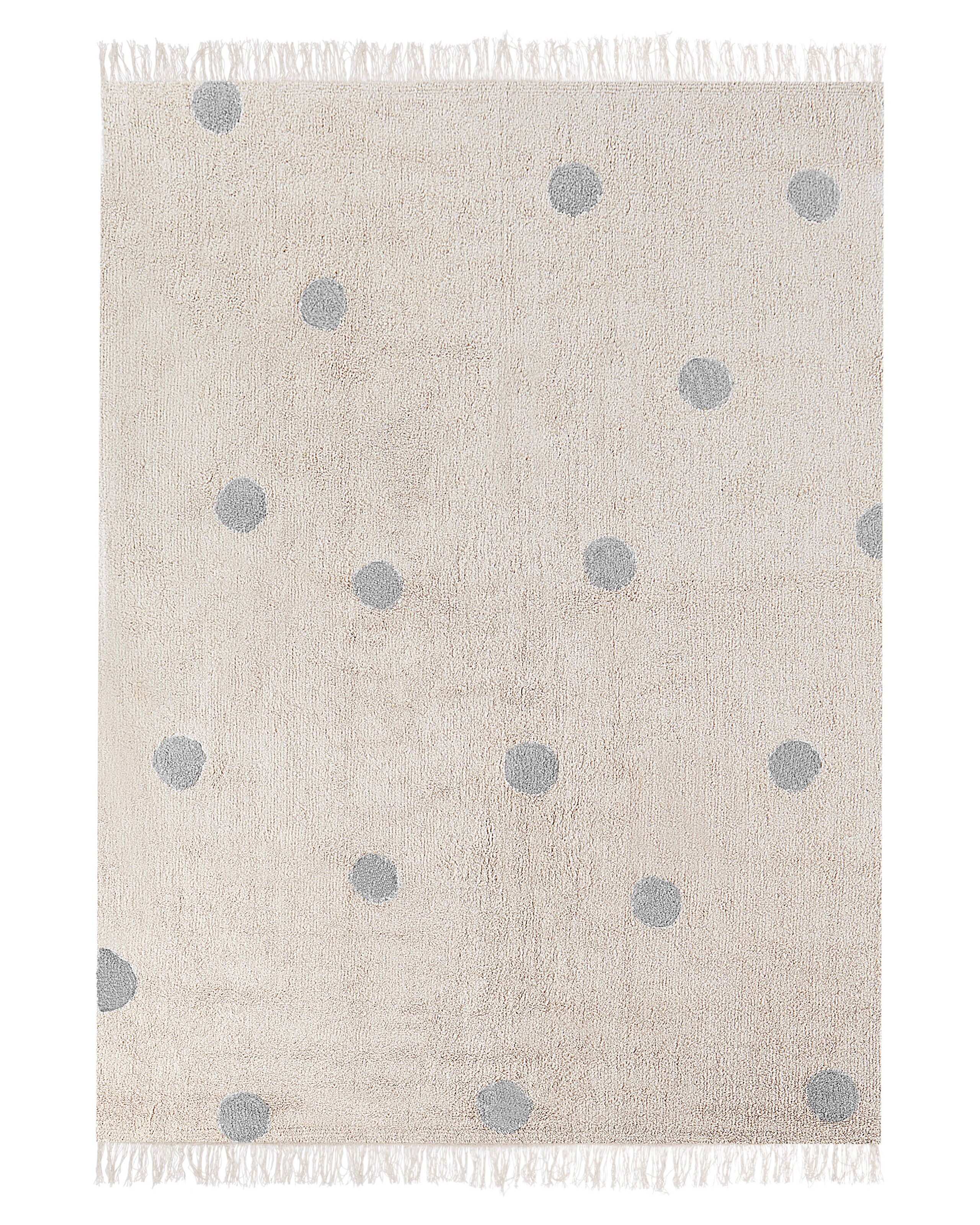 Cotton Kids Rug 140x200cm Beige and Grey