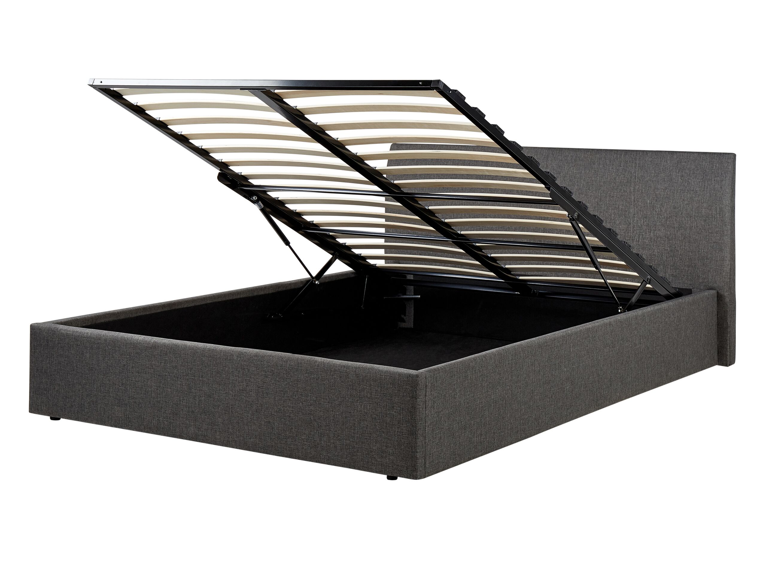 Fabric EU Double Size Ottoman Bed Grey ORBEY