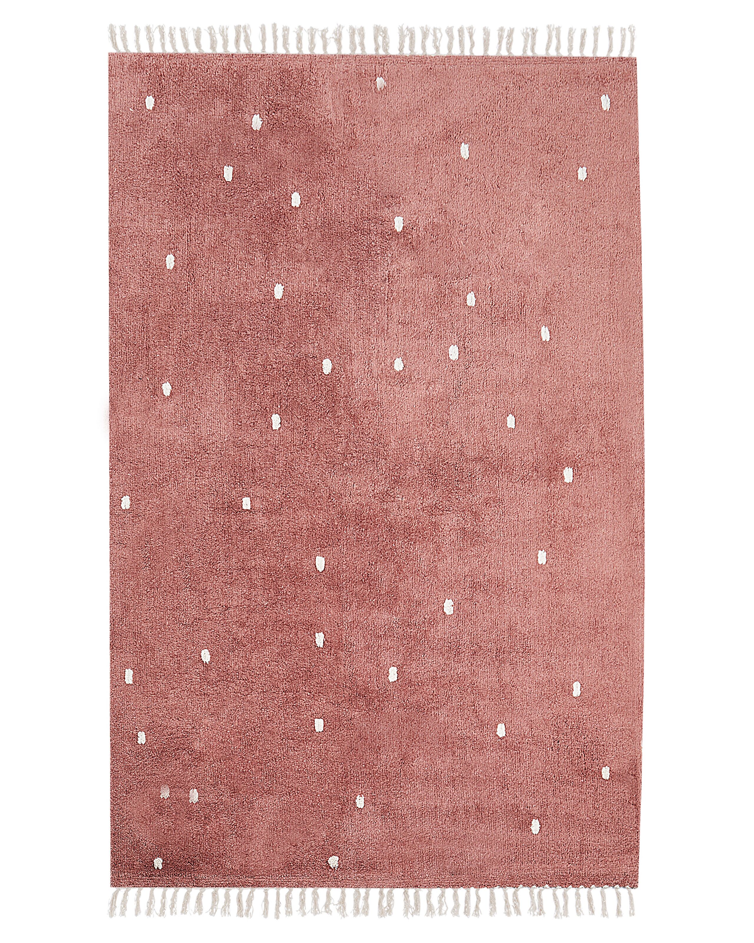 Cotton Area Rug Dotted 140x200cm Light Red