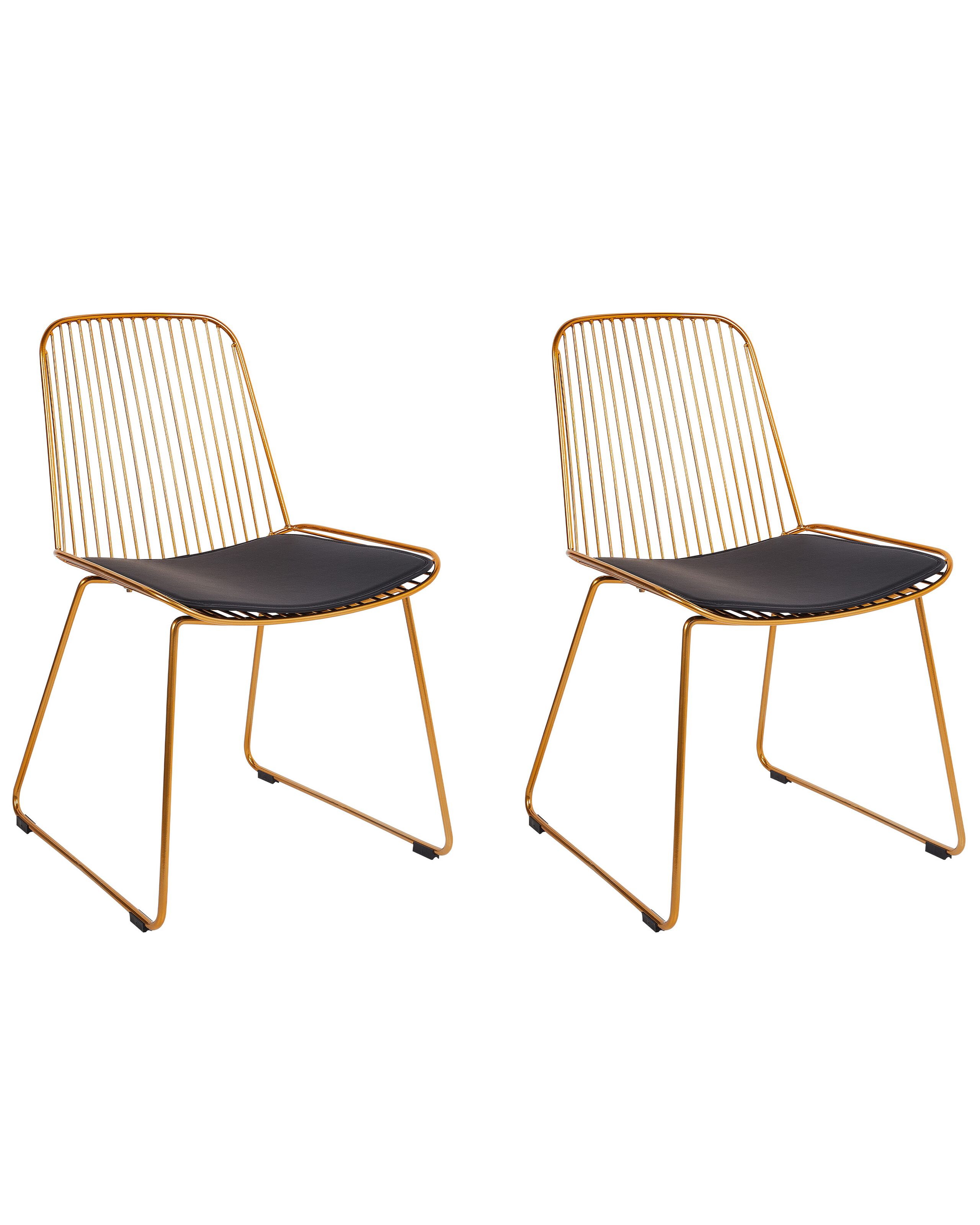 Set of 2 Metal Accent Chairs Gold PENSACOLA