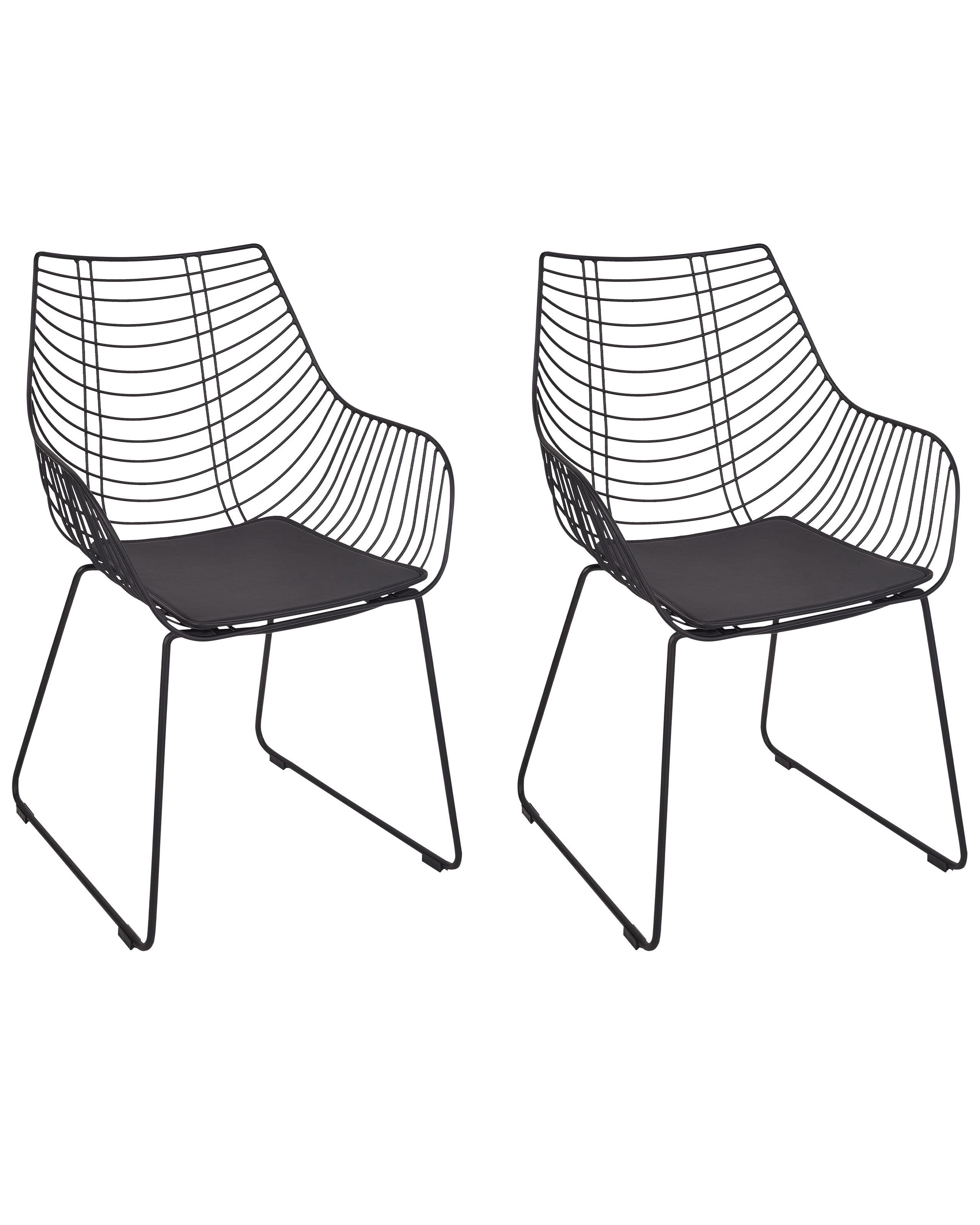 Set of 2 Metal Accent Chairs Black ANNAPOLIS