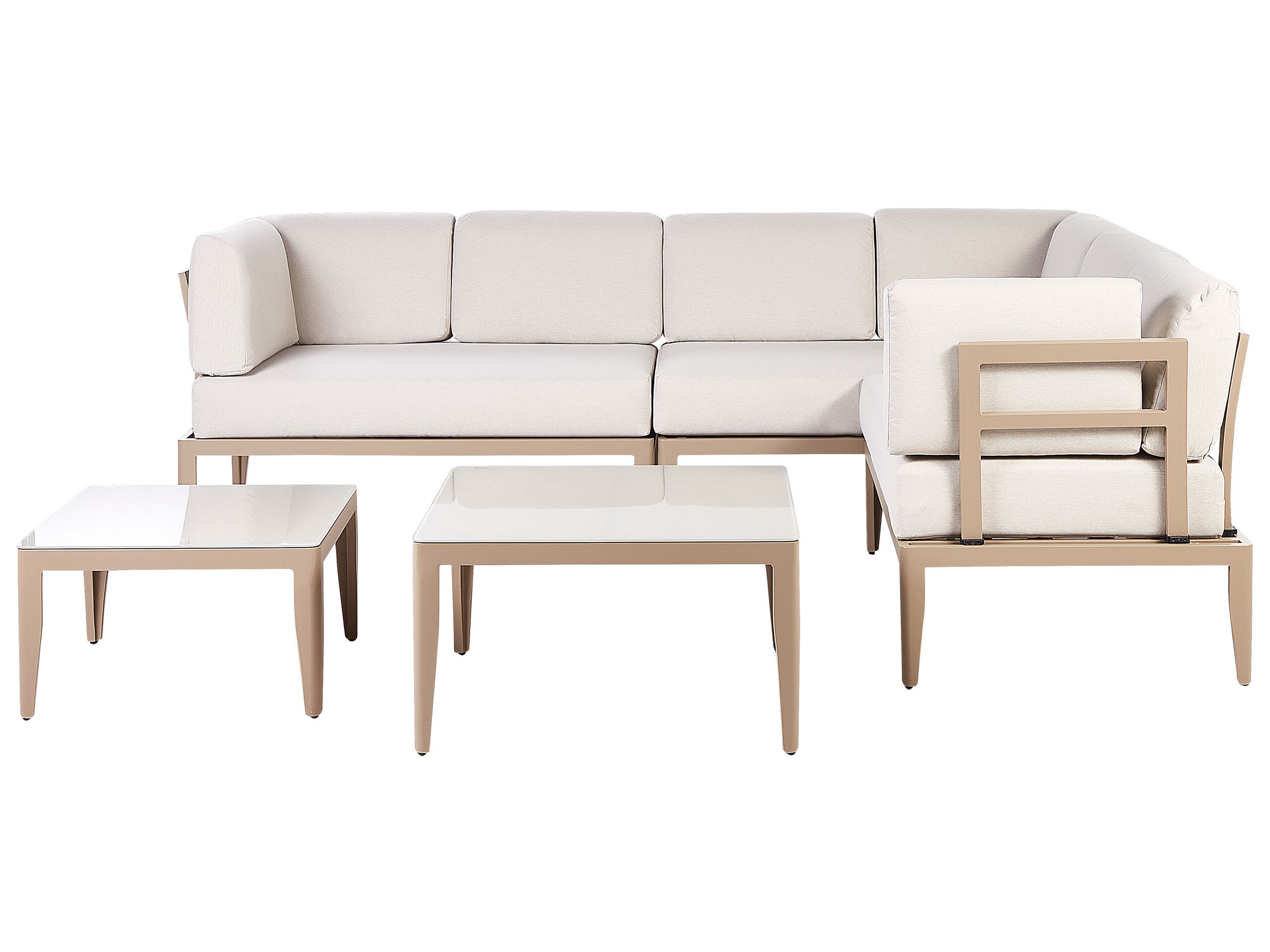 6 Seater Modular Garden Corner Sofa Set Light Beige RIMA III