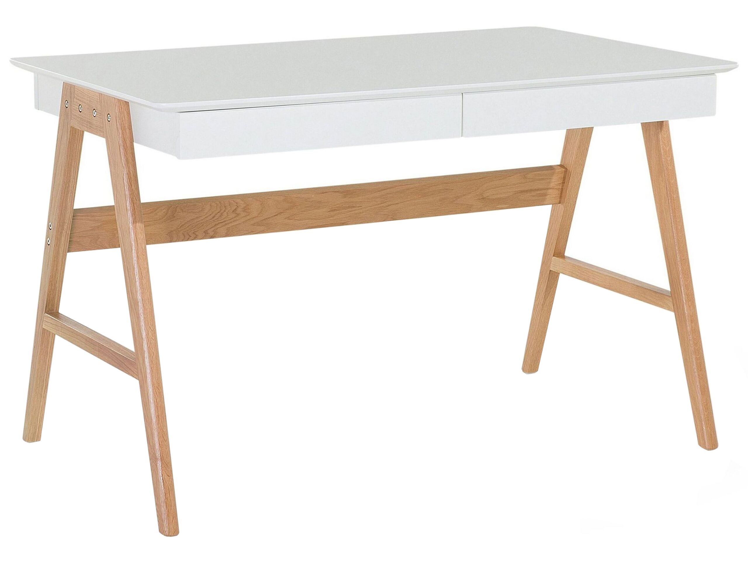 2 Drawer Home Office Desk 120 x 70 cm White SHESLAY