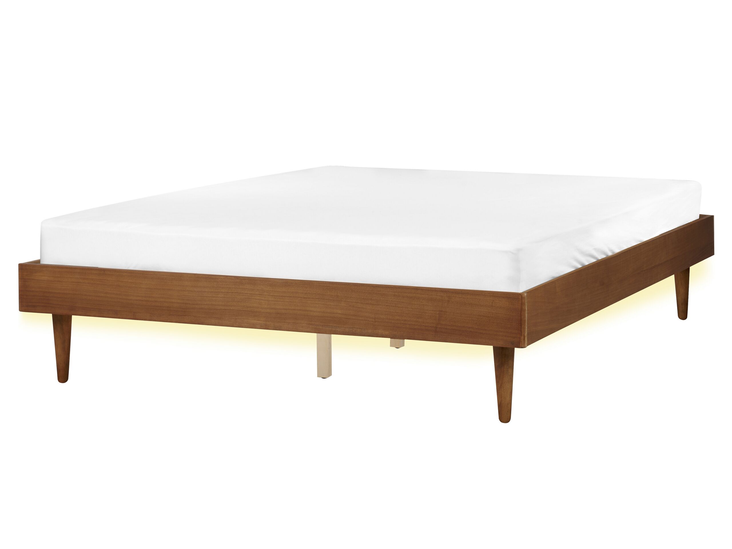 EU King Size Bed with LED Light Wood TOUCY