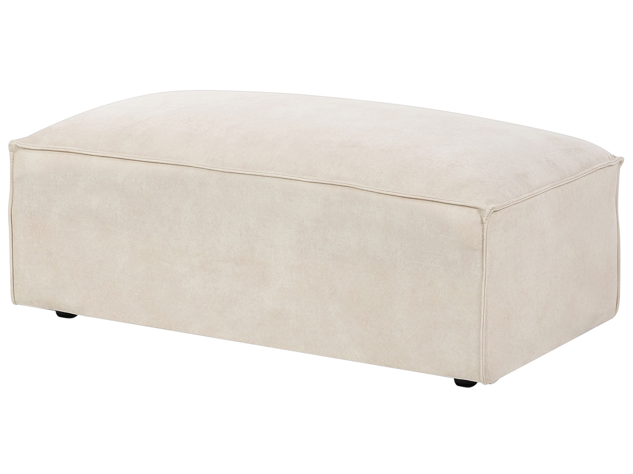 Velvet Ottoman Beige HELLNAR