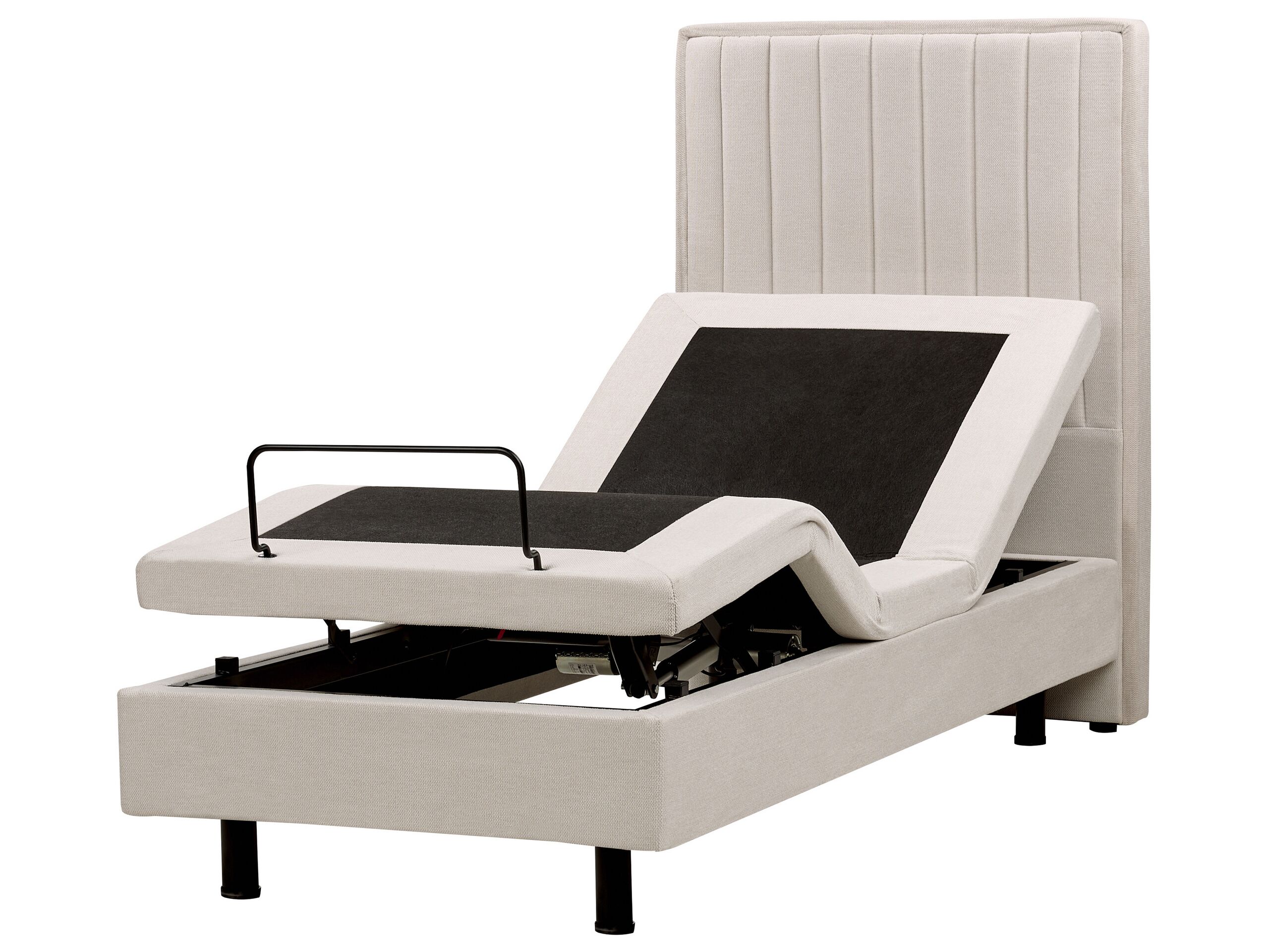 Fabric EU Small Single Adjustable Bed Beige DUKE II