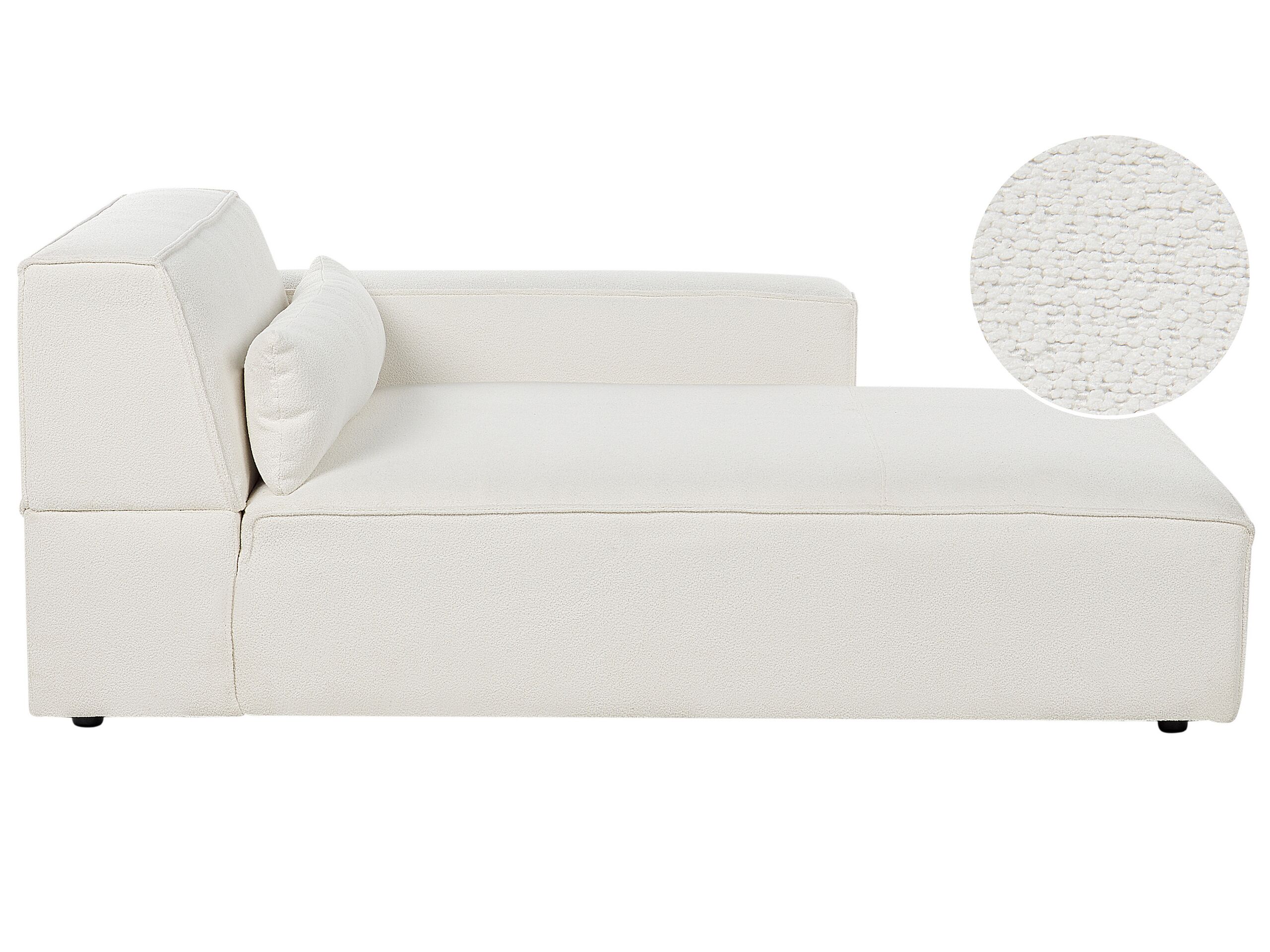 Left Hand Boucle Chaise Lounge White HELLNAR