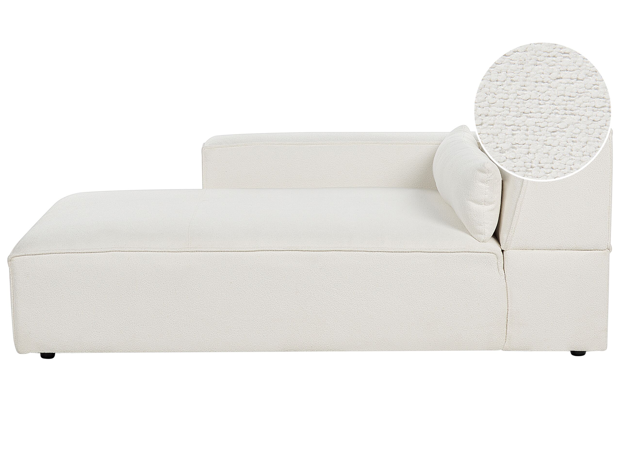 Right Hand Boucle Chaise Lounge White HELLNAR