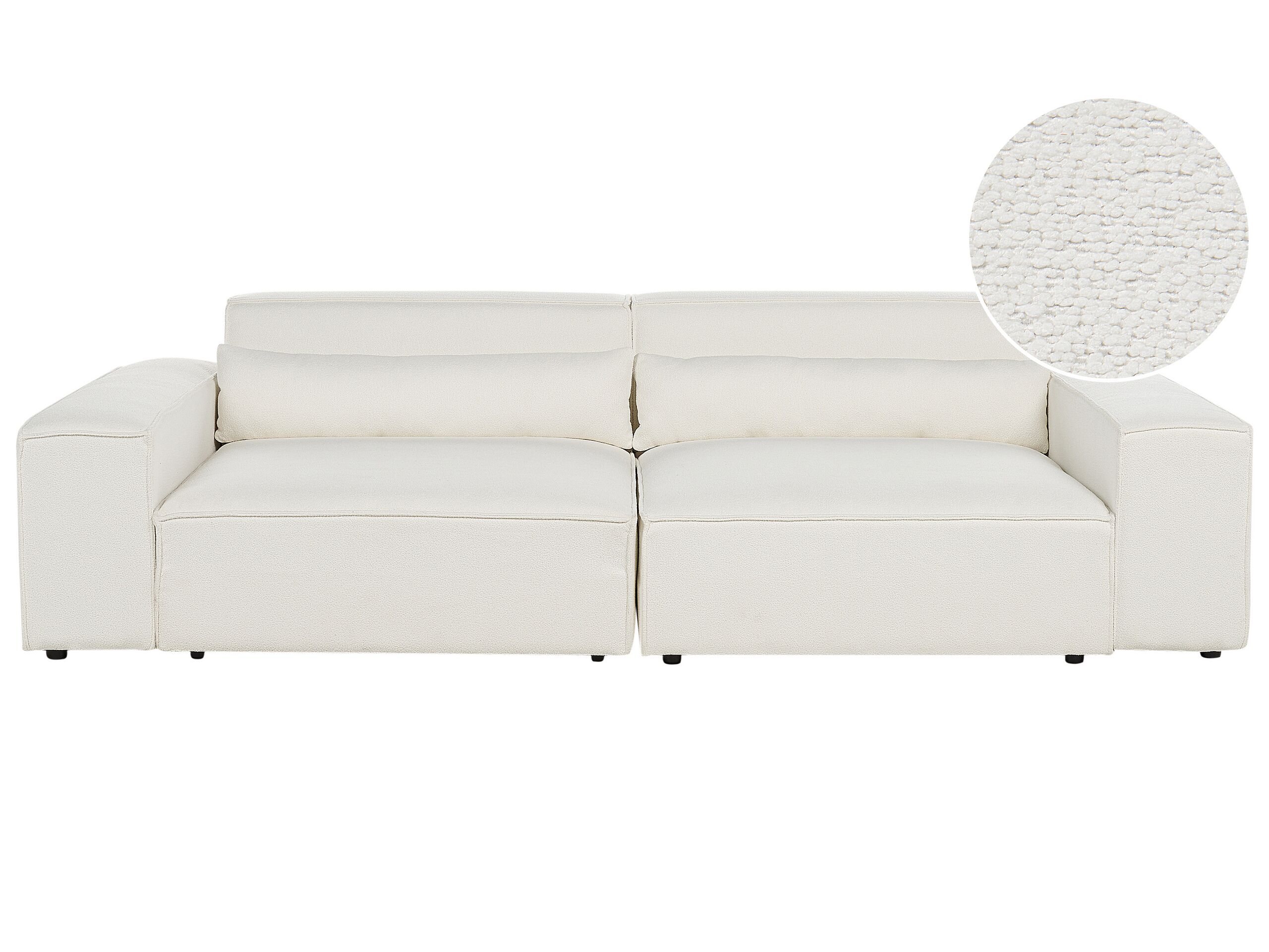 2 Seater Modular Boucle Sofa White HELLNAR
