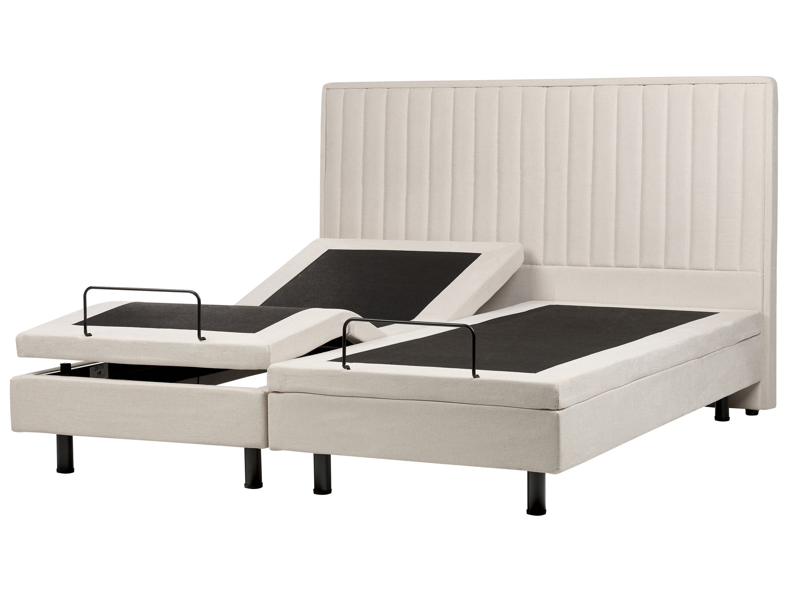 Fabric EU Super King Size Adjustable Bed Beige DUKE II