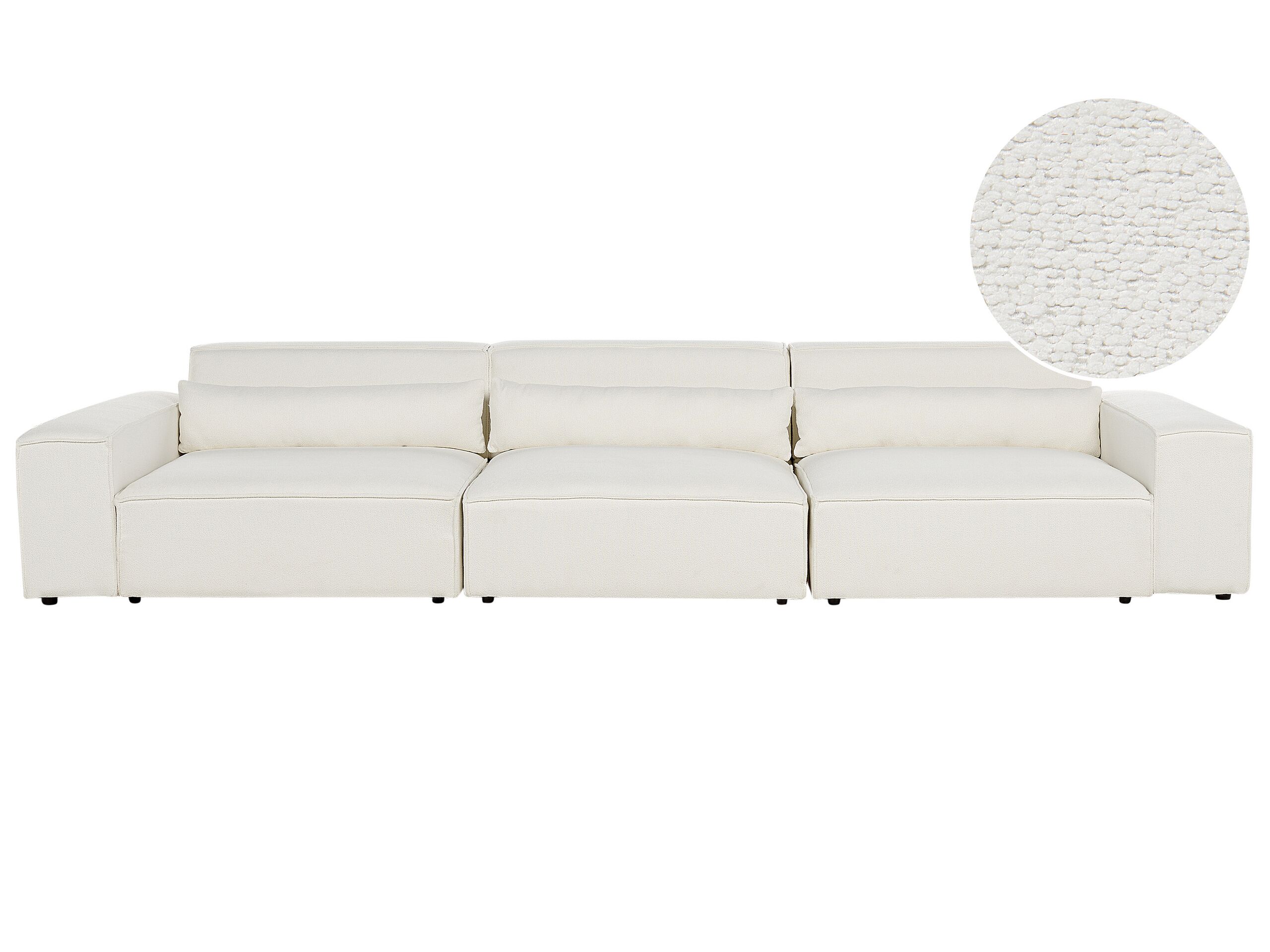 3 Seater Modular Boucle Sofa White HELLNAR