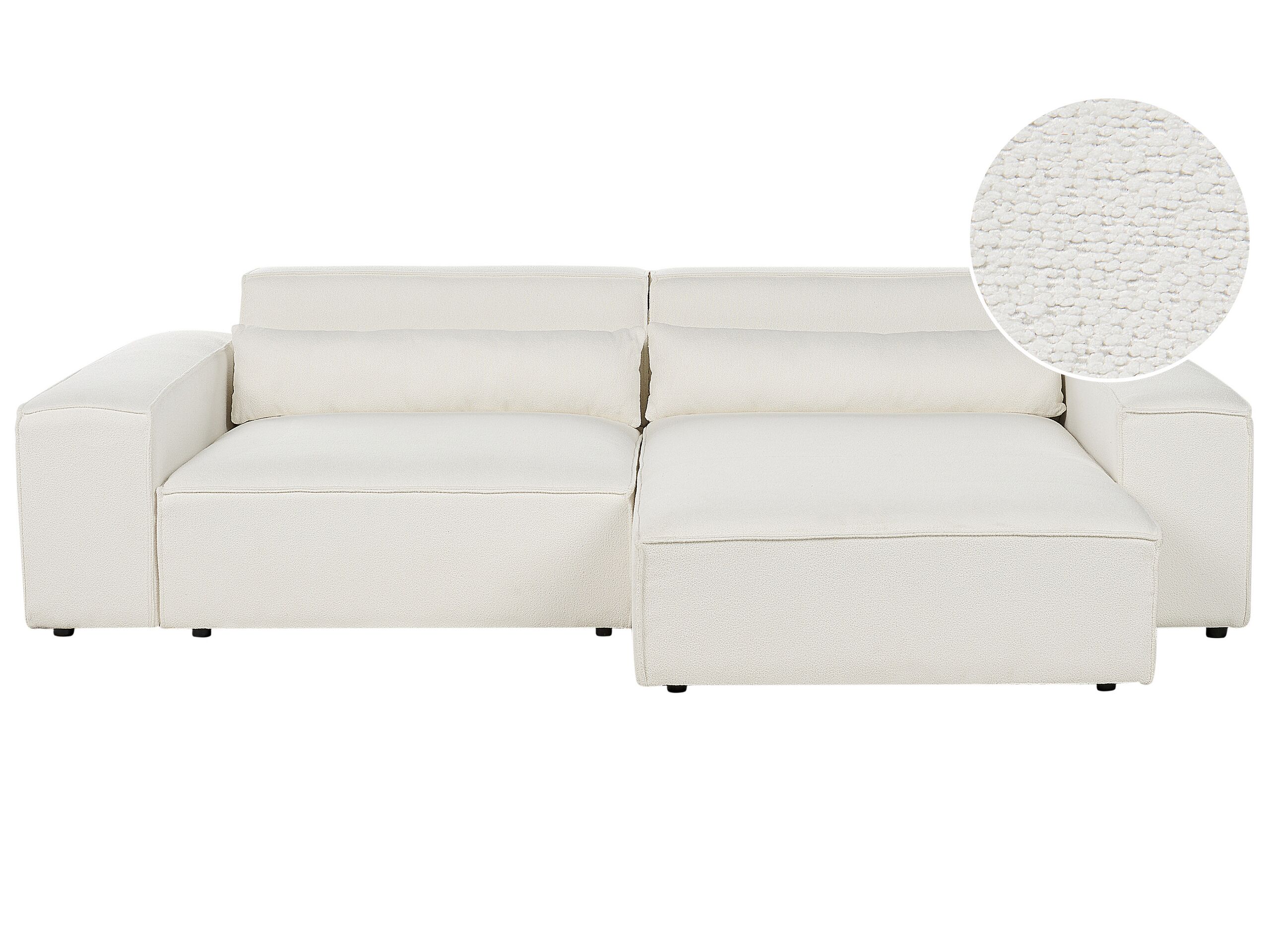 Left Hand 2 Seater Modular Boucle Corner Sofa White HELLNAR