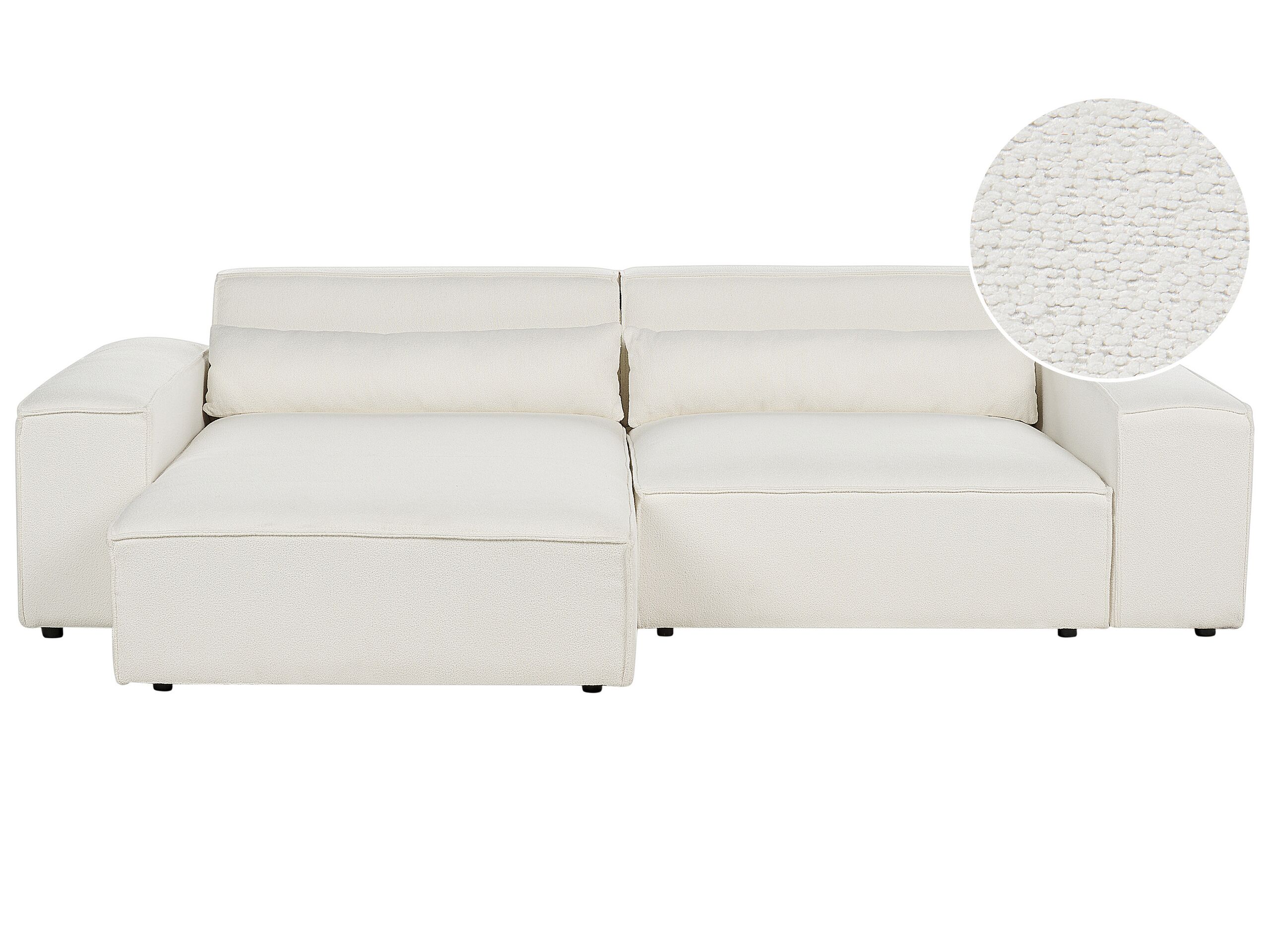 Right Hand 2 Seater Modular Boucle Corner Sofa White HELLNAR